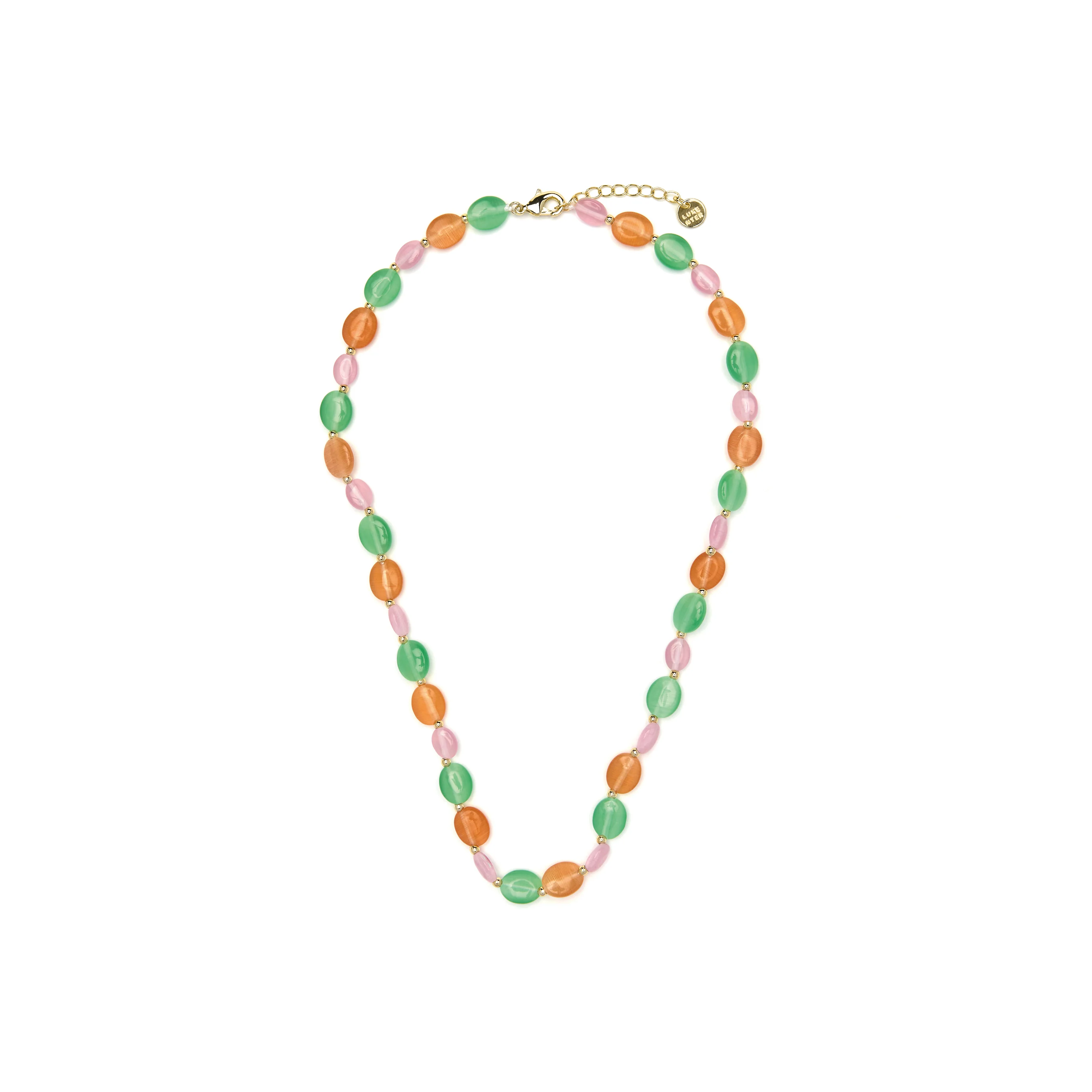 Collar acabado oro amarillo de 18k y Ojo de Gato Multicolor - Gorai - Image 3