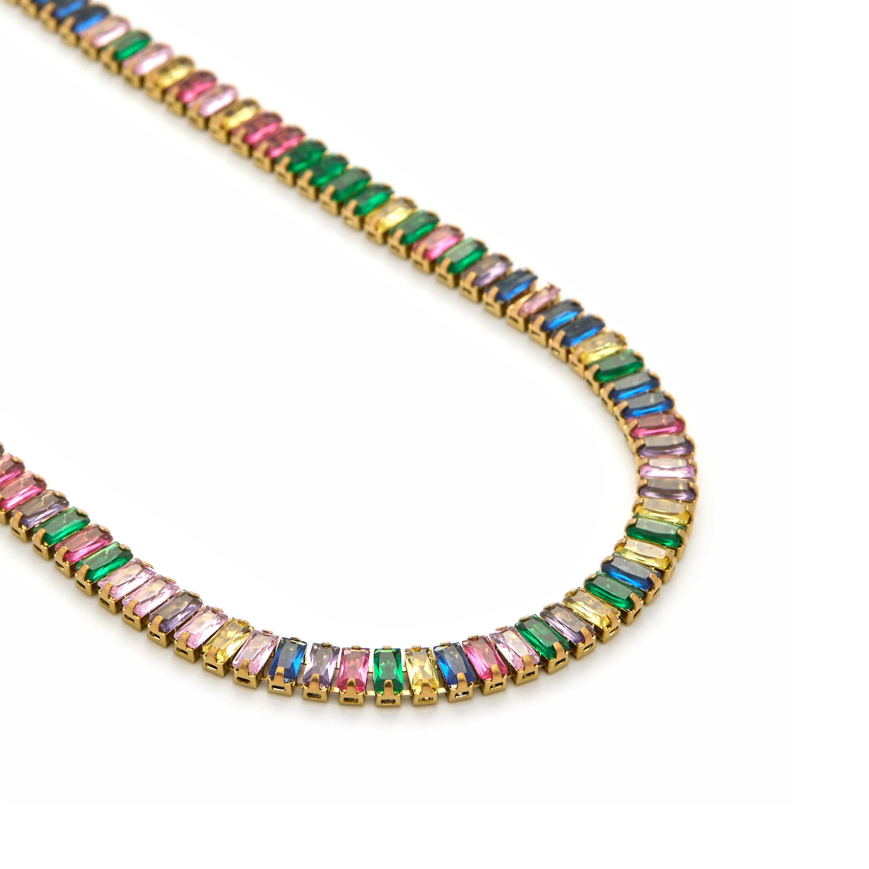 Collar de Circonita Multicolor acabado en oro amarillo 18K - Gorys - Image 5