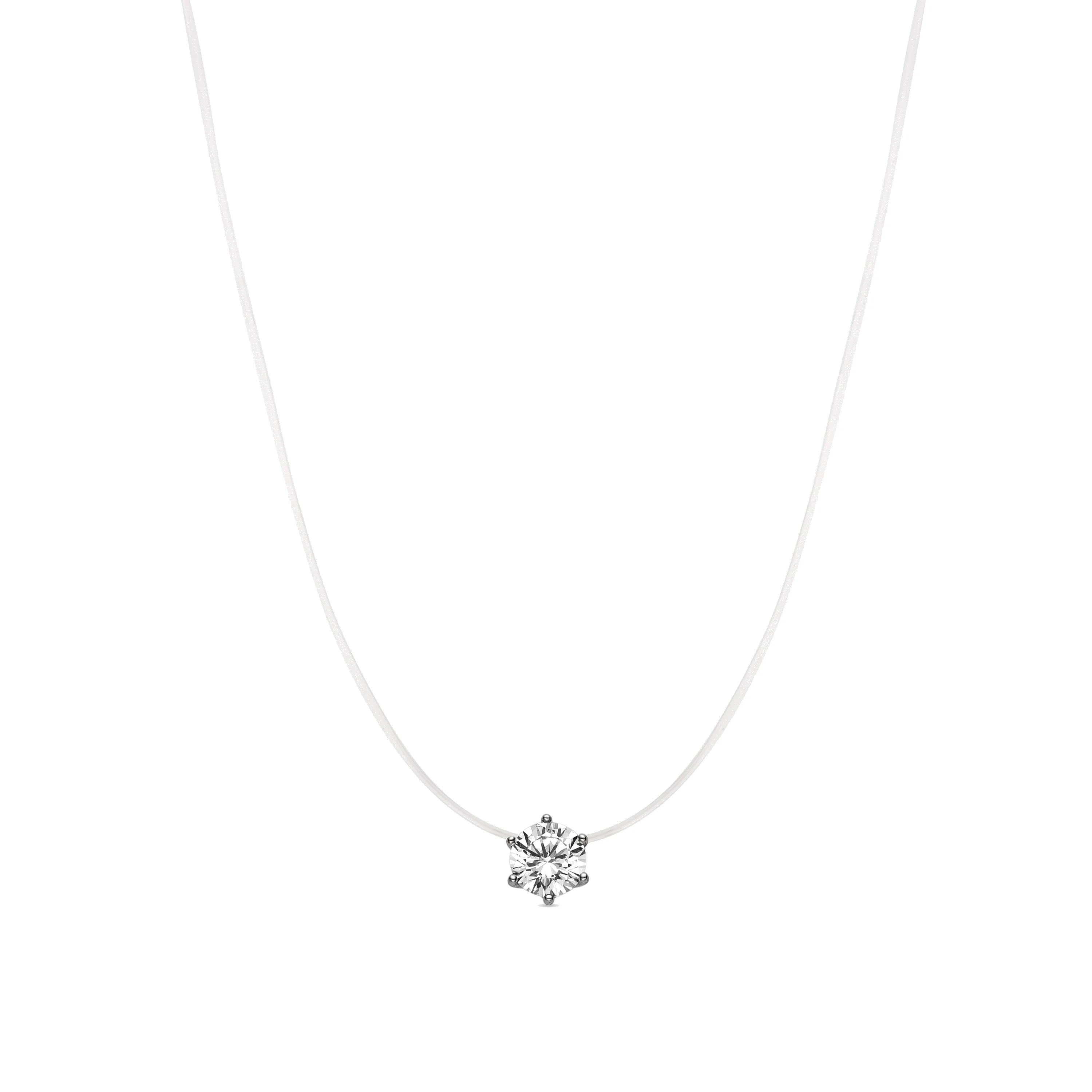 Collar con Circonita Brillante acabado plata - Goyrys
