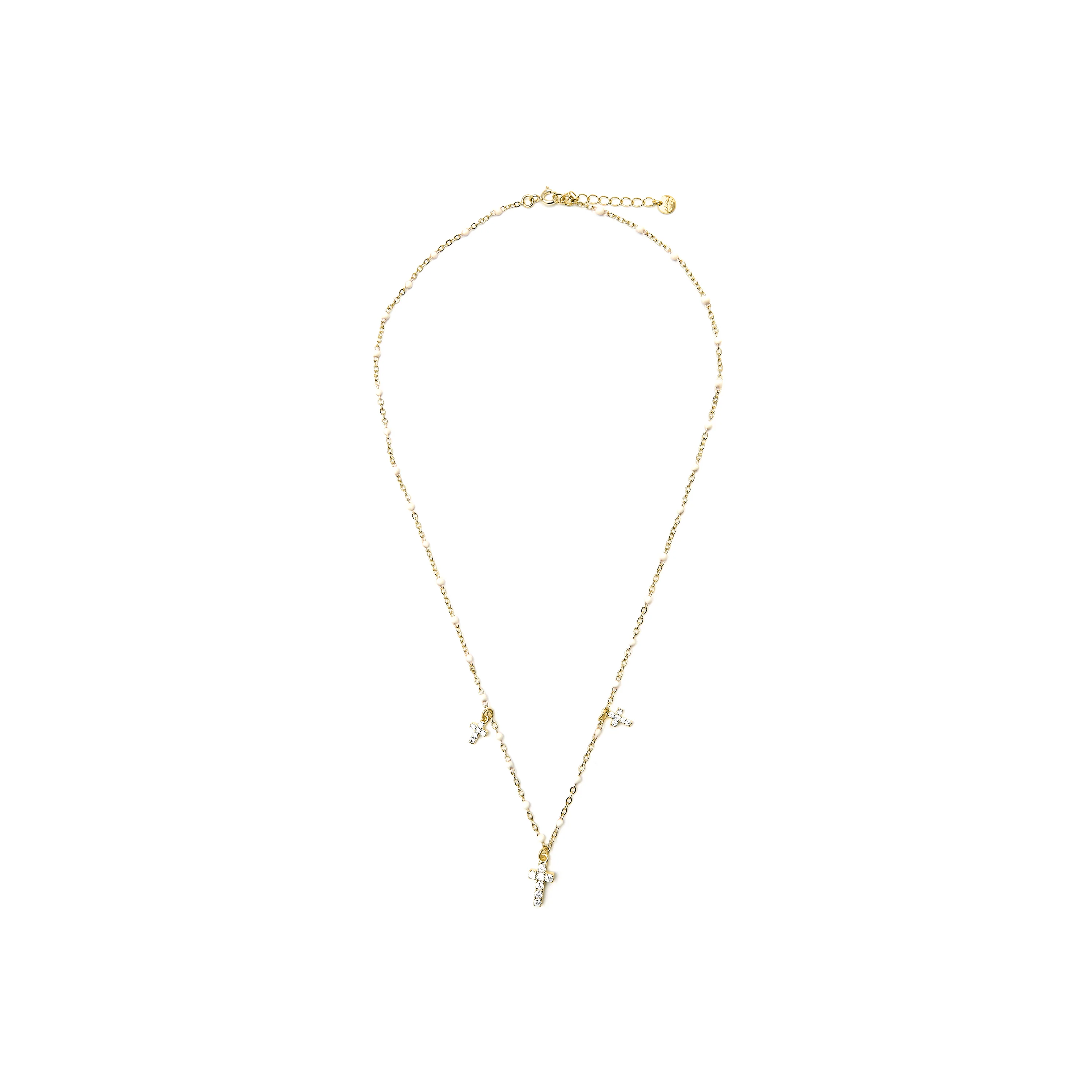 Collar de Plata de Ley 925 y Lacado Blanco acabado oro amarillo de 18k - Haja - Image 3