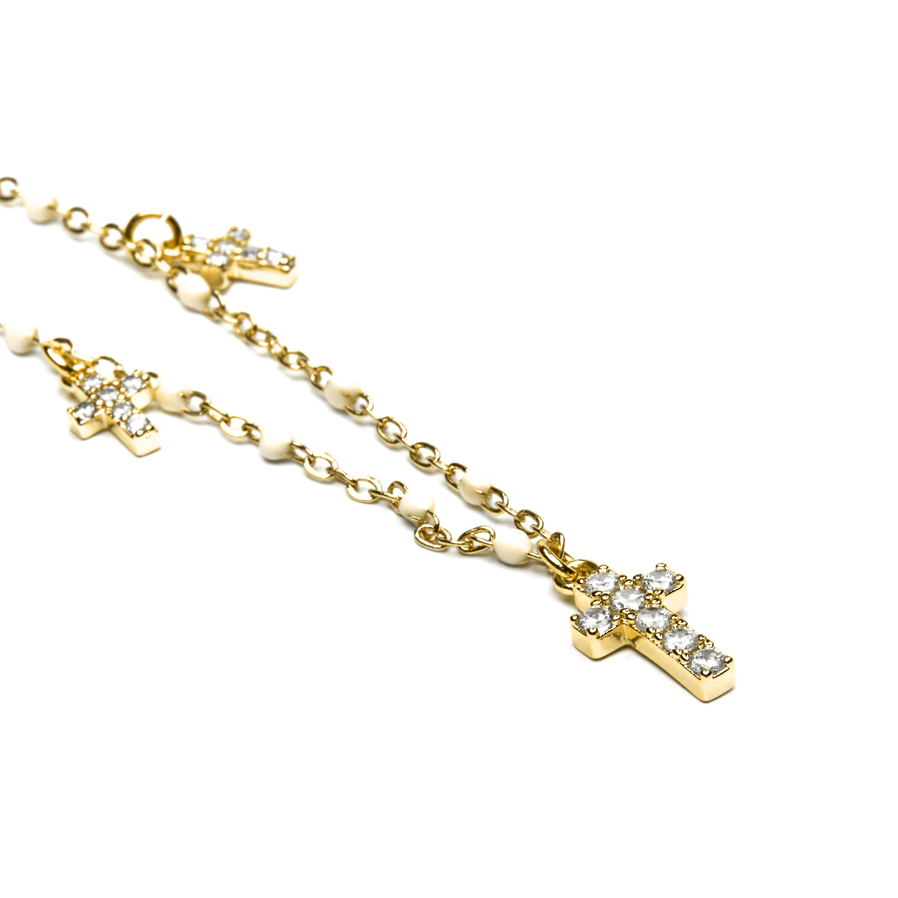 Collar de Plata de Ley 925 y Lacado Blanco acabado oro amarillo de 18k - Haja - Image 5