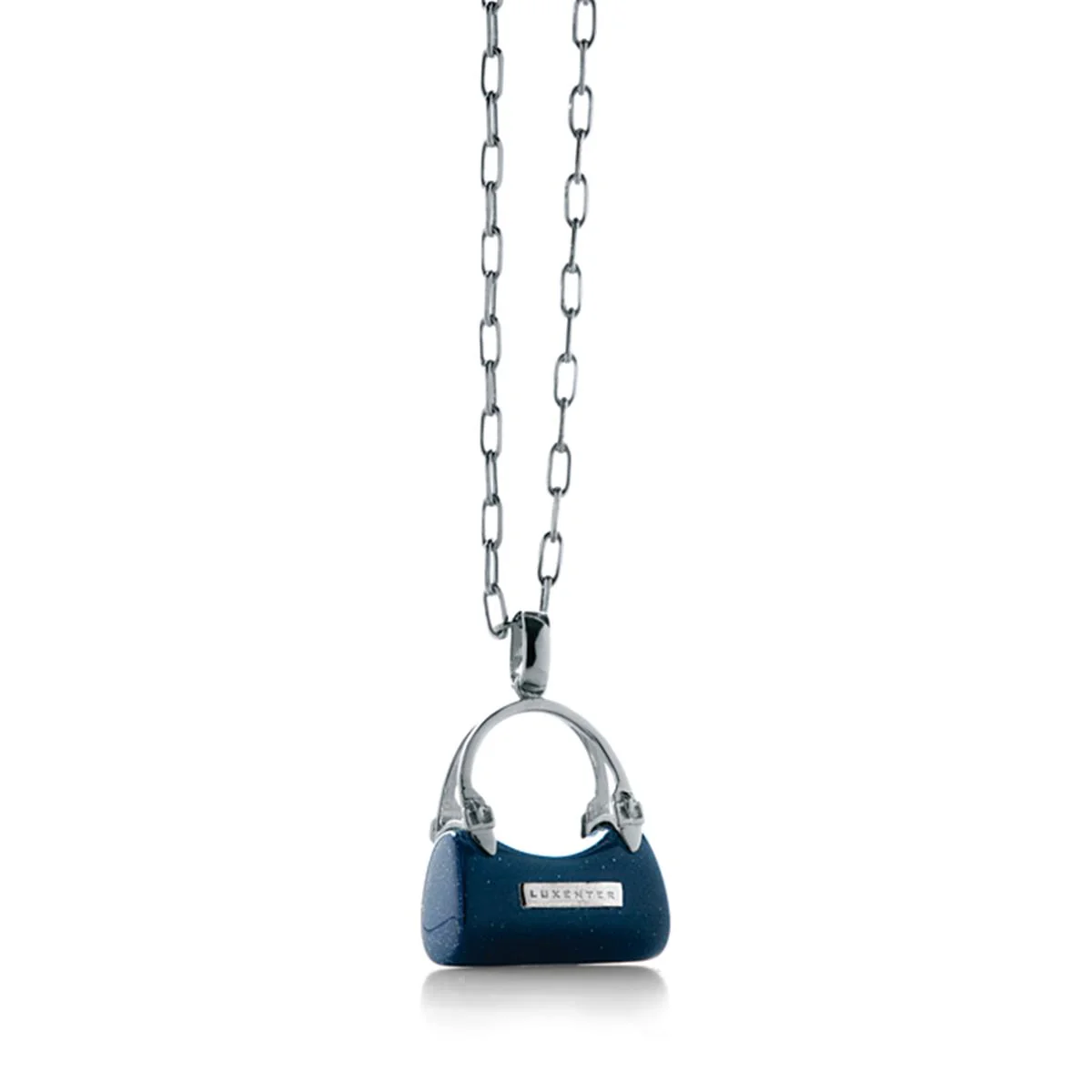 Collar Handbag Blue Sand Plata De Ley 925 - Handbag Blue Sand AZUL
