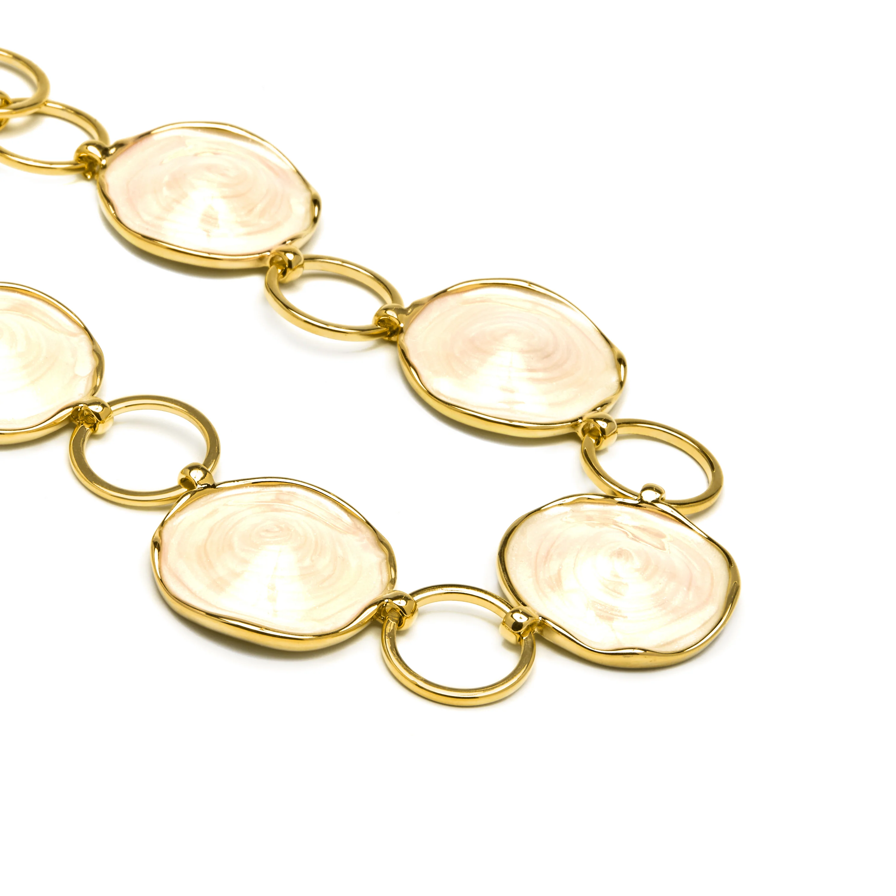 Collar acabado oro amarillo de 18k y Lacado Blanco - Huldio - Image 5