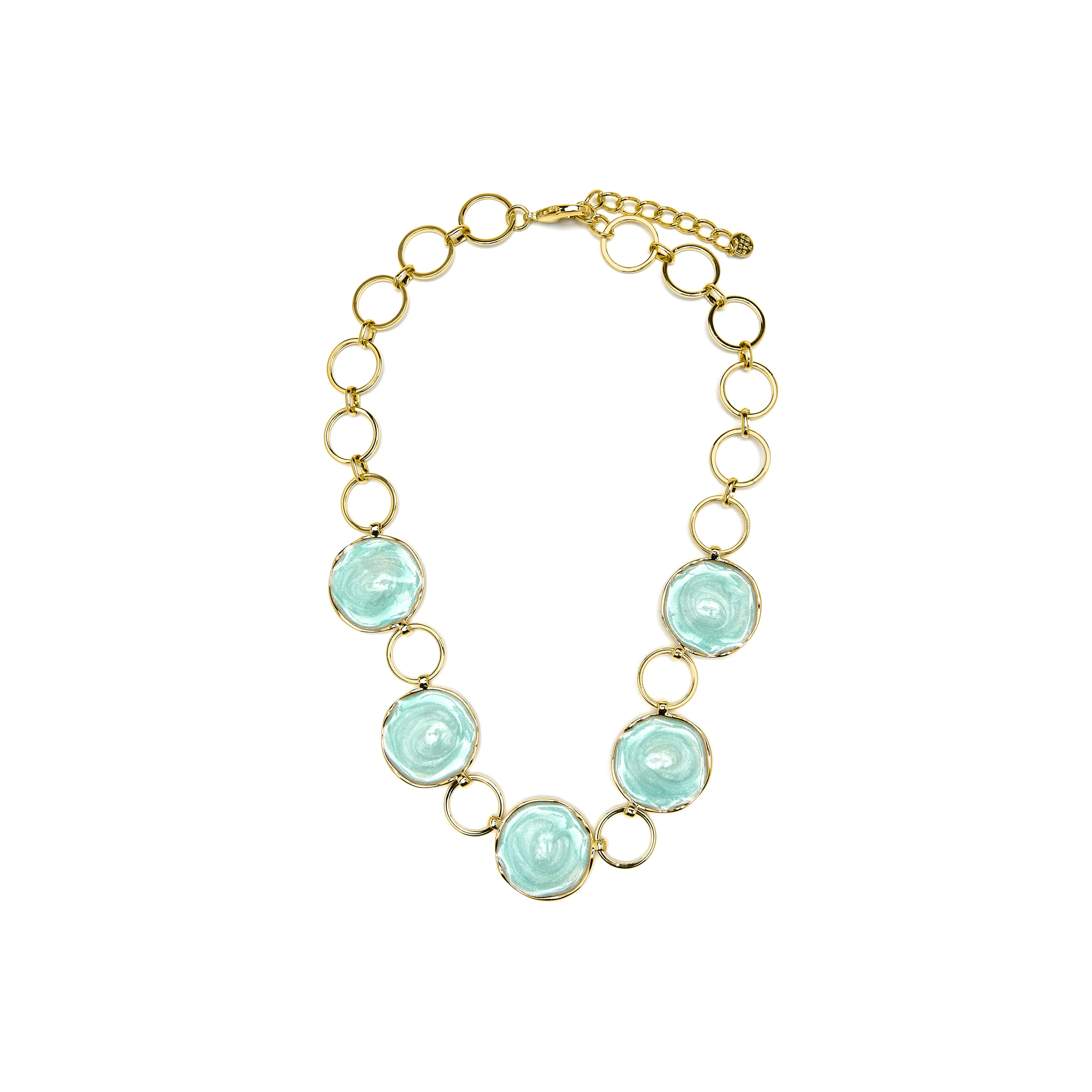 Collar Huldio de Lacado Azul acabado oro amarillo de 18k - Image 3