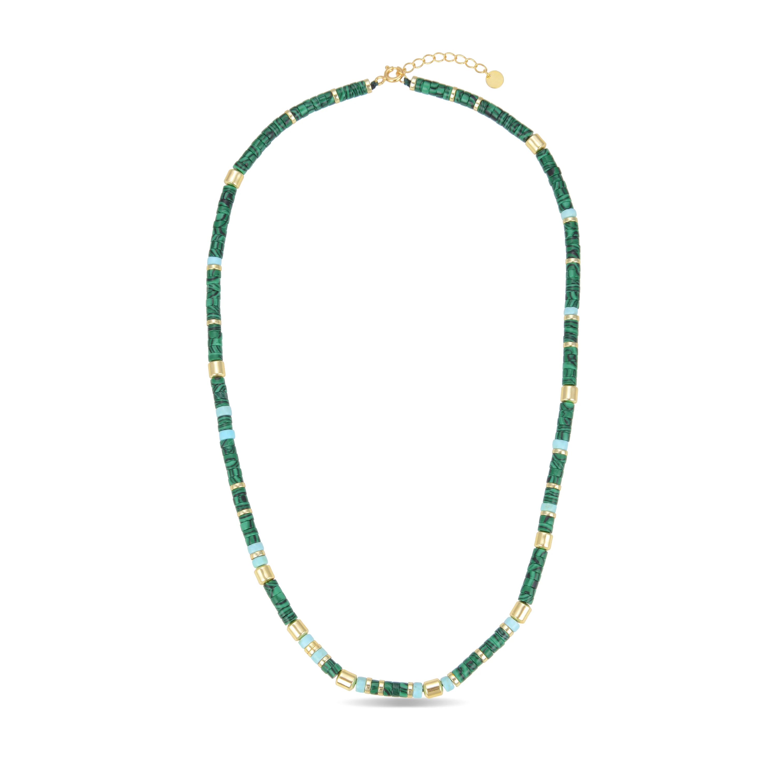 Collar de Plata de Ley 925 con Malaquita acabado en oro amarillo 18K - Ihun - Image 3