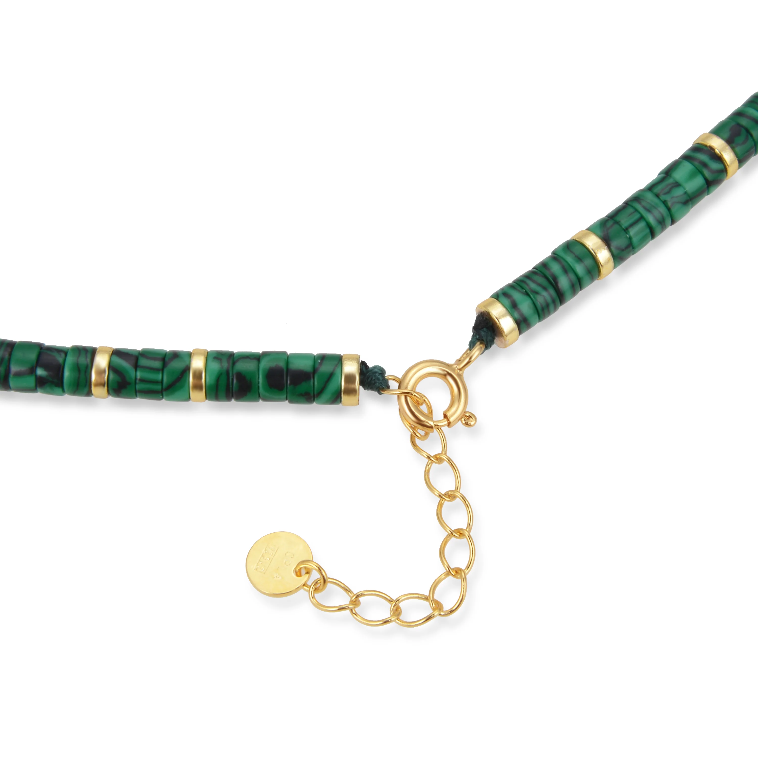Collar de Plata de Ley 925 con Malaquita acabado en oro amarillo 18K - Ihun - Image 6