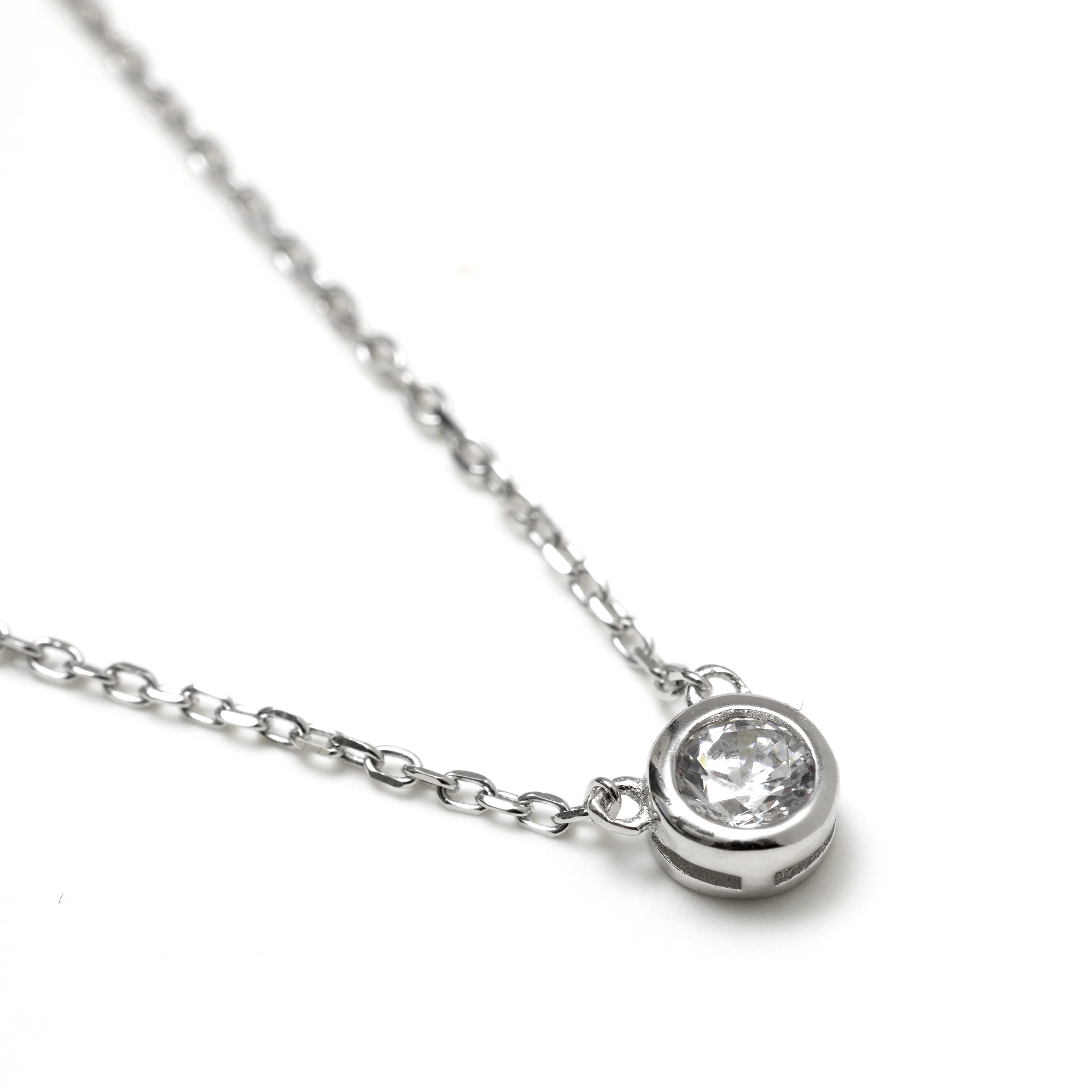 Collar de Plata de Ley 925 con Circonita Brillante acabado en rodio - Imrak - Image 5