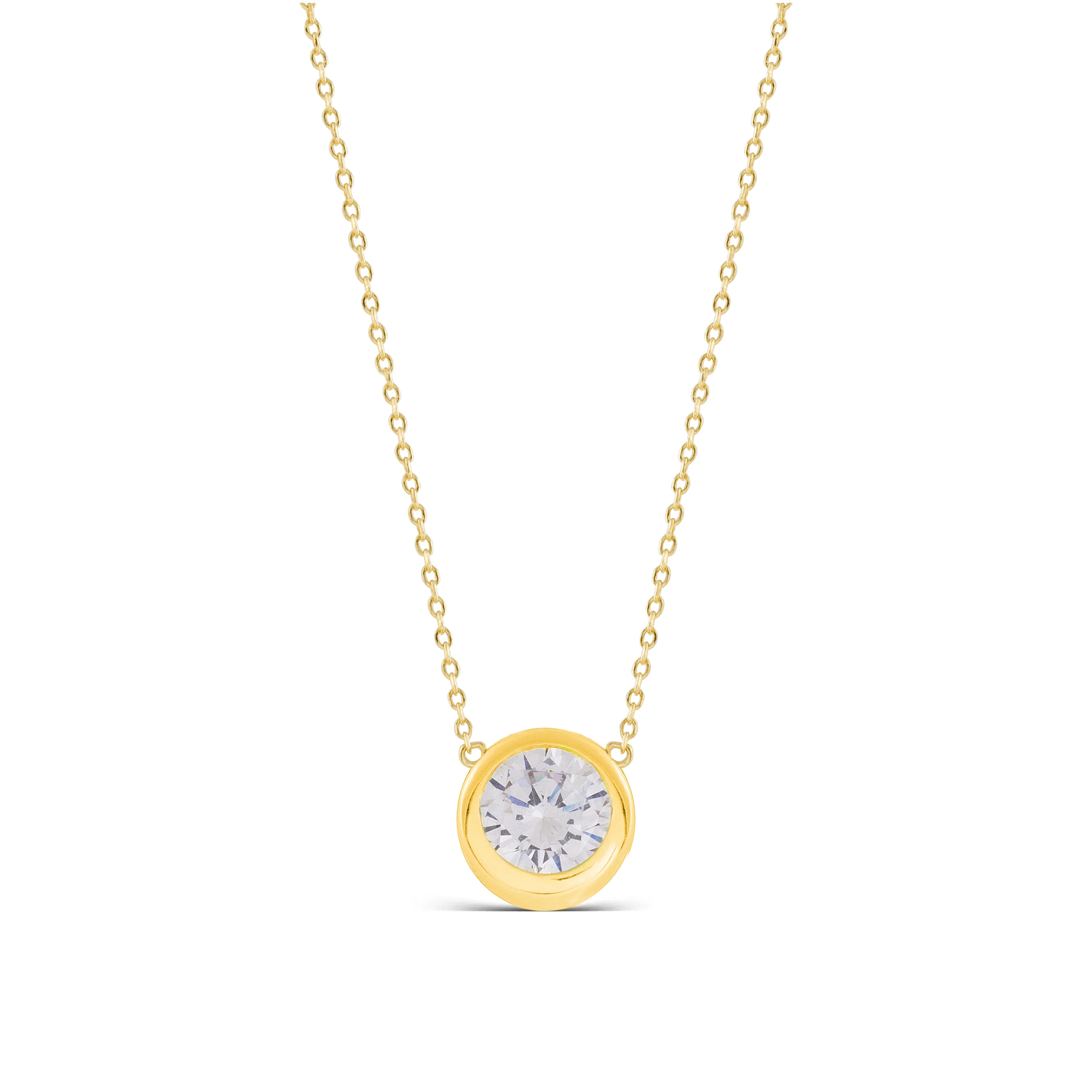 Collar de Plata de Ley 925 con Circonita Brillante acabado oro amarillo 18K - Imrak