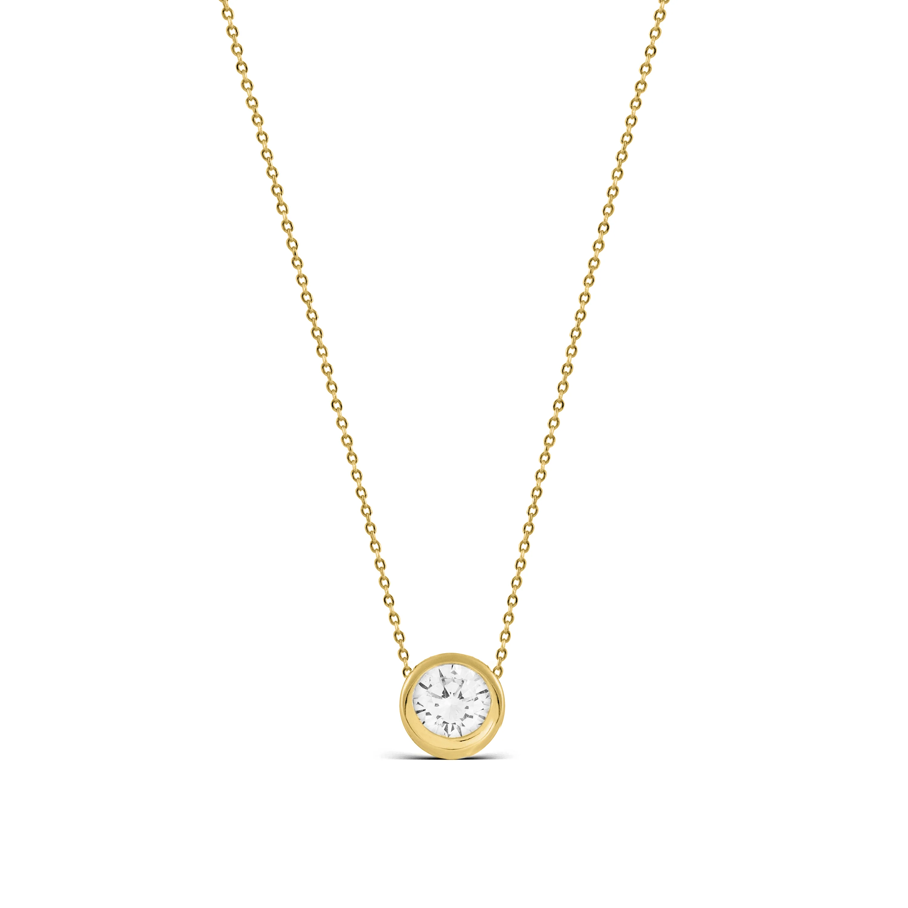 Collar de Plata de Ley 925 con Circonita Brillante acabado en oro amarillo 18K - Imrak