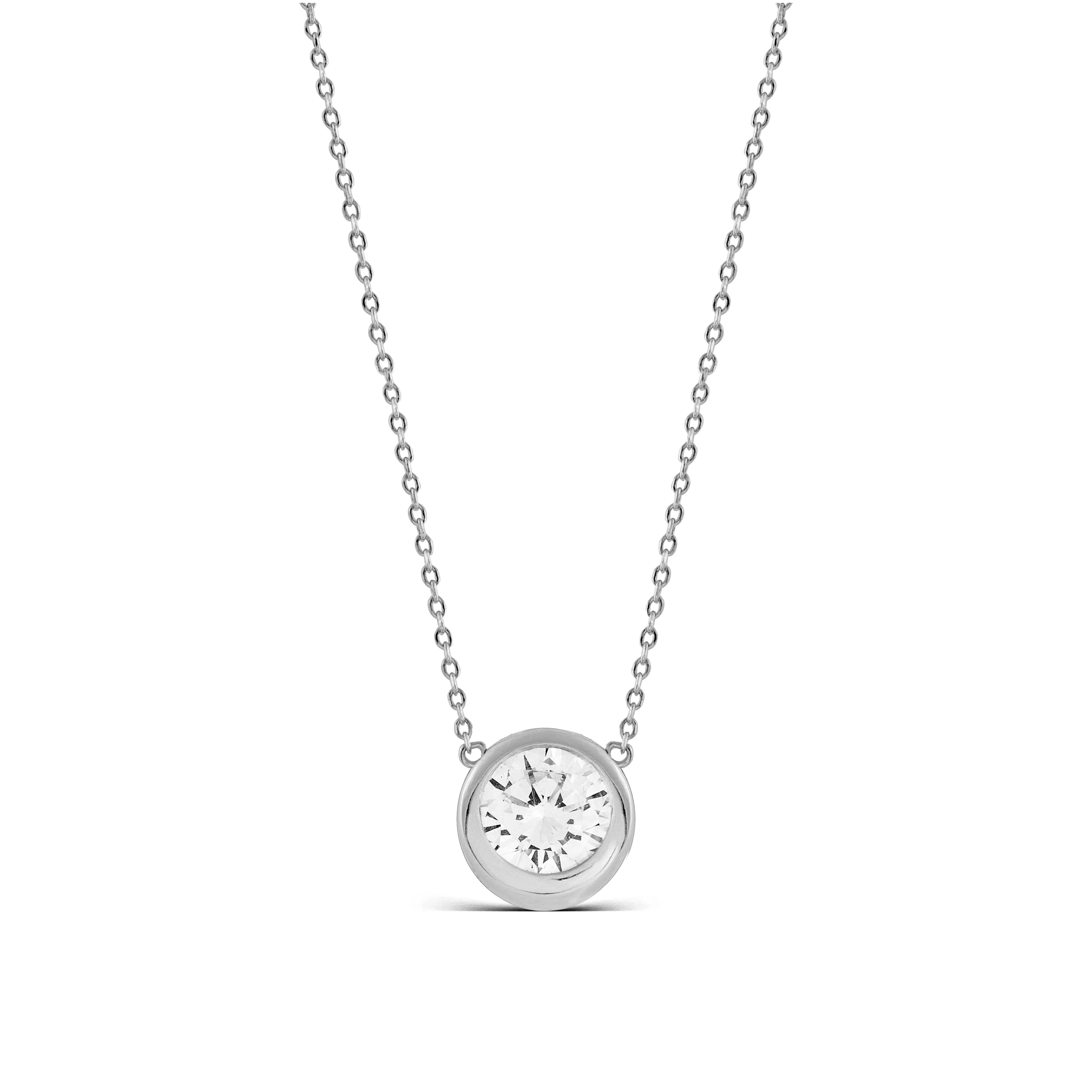 Collar de Plata de Ley 925 con Circonita Brillante acabado en rodio - Imrak