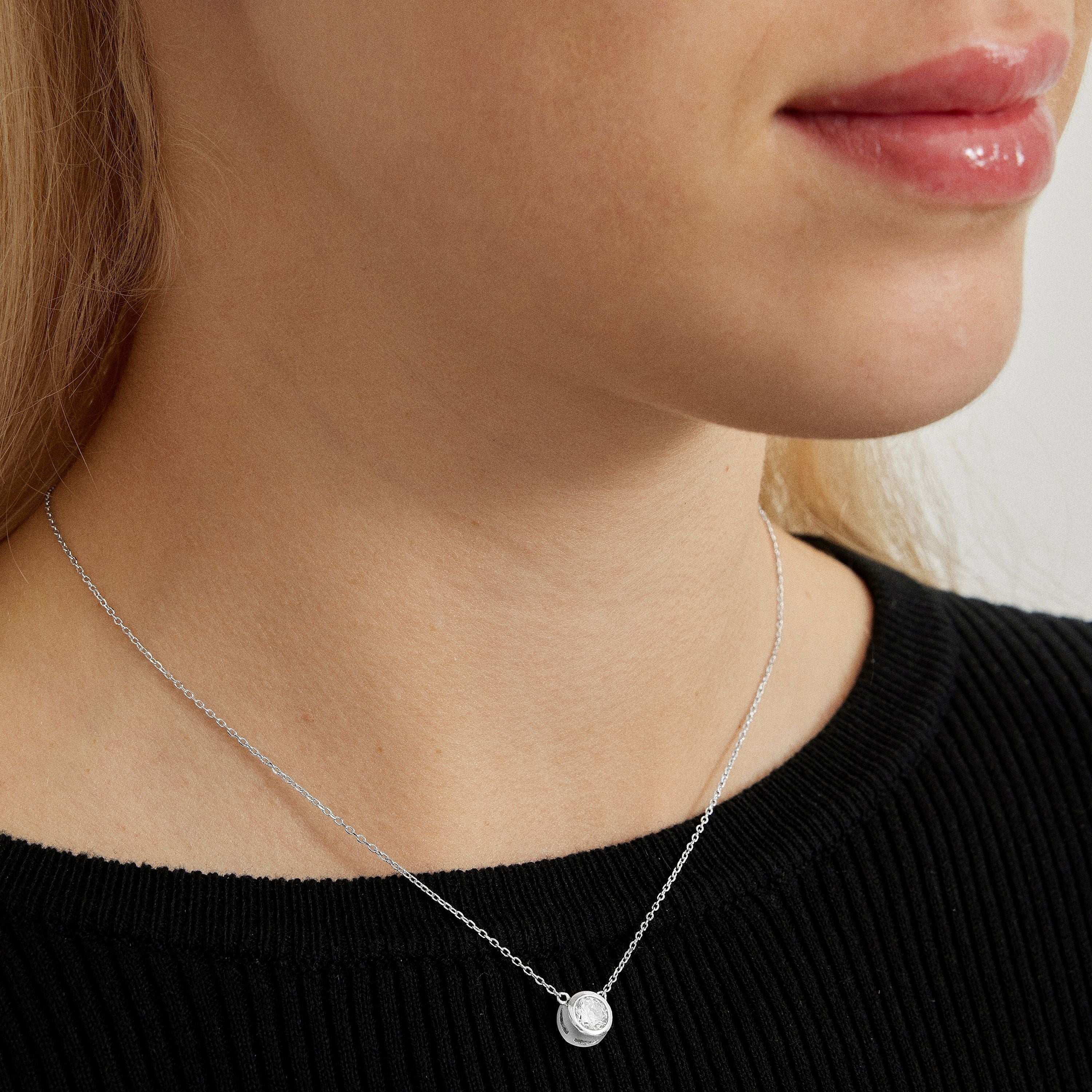 Collar de Plata de Ley 925 con Circonita Brillante acabado en rodio - Imrak - Image 3