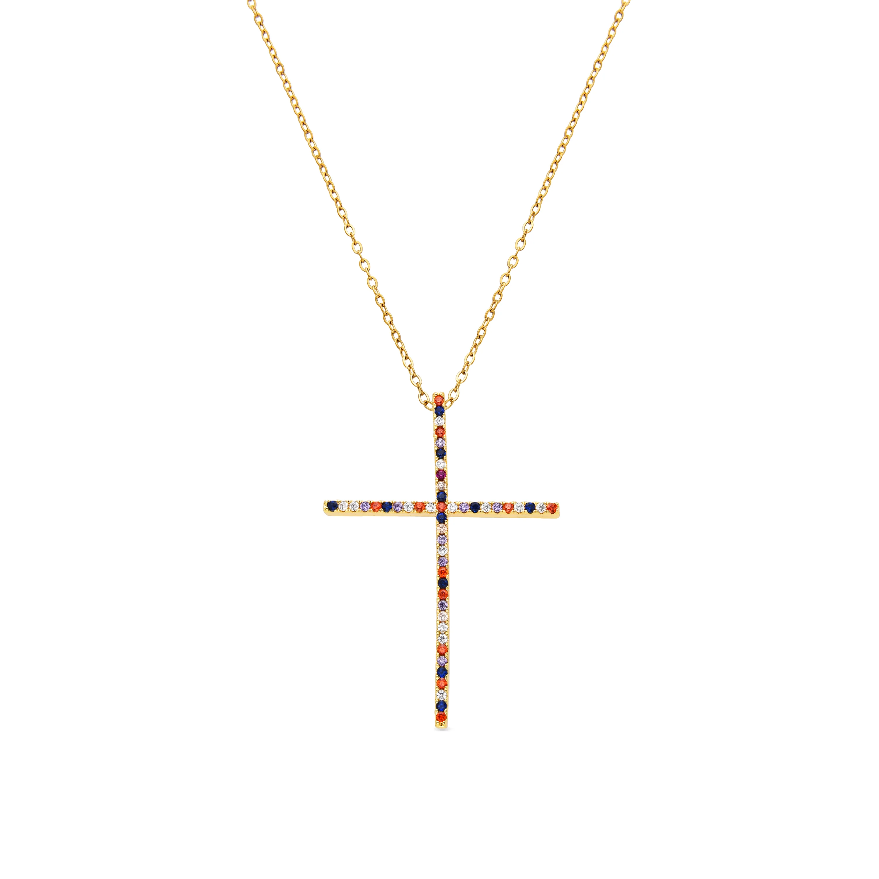 Collar con Circonita Multicolor acabado oro 18K - Irend