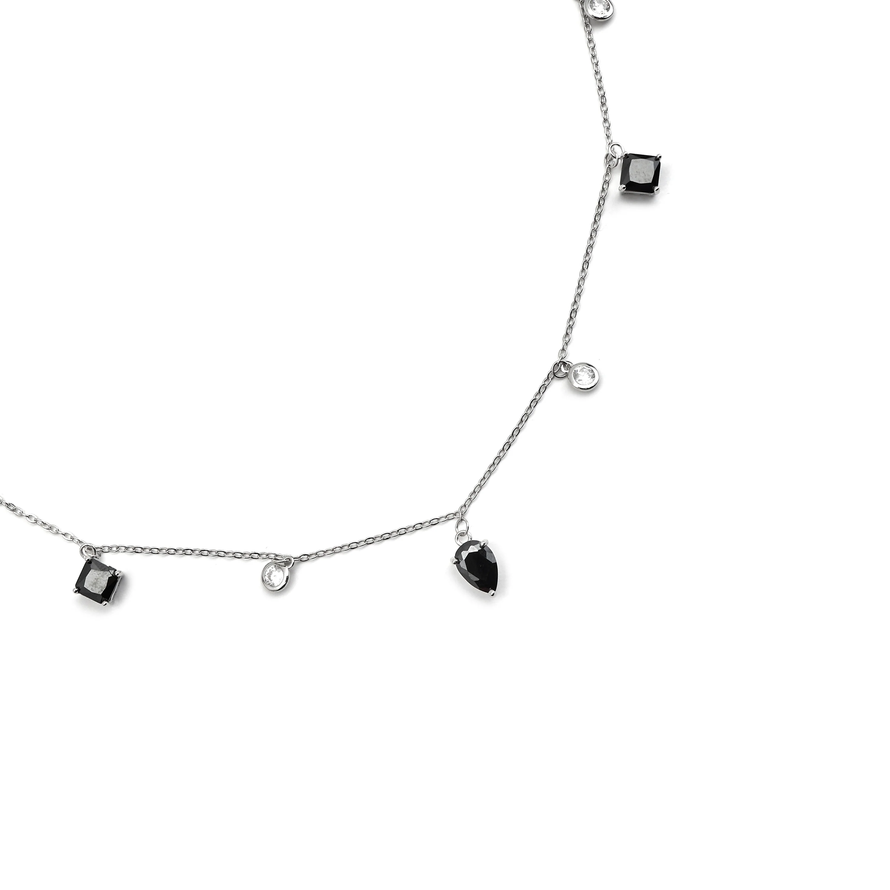 Collar de Plata de Ley 925 y Circonita Onix acabado en rodio - Irul - Image 5