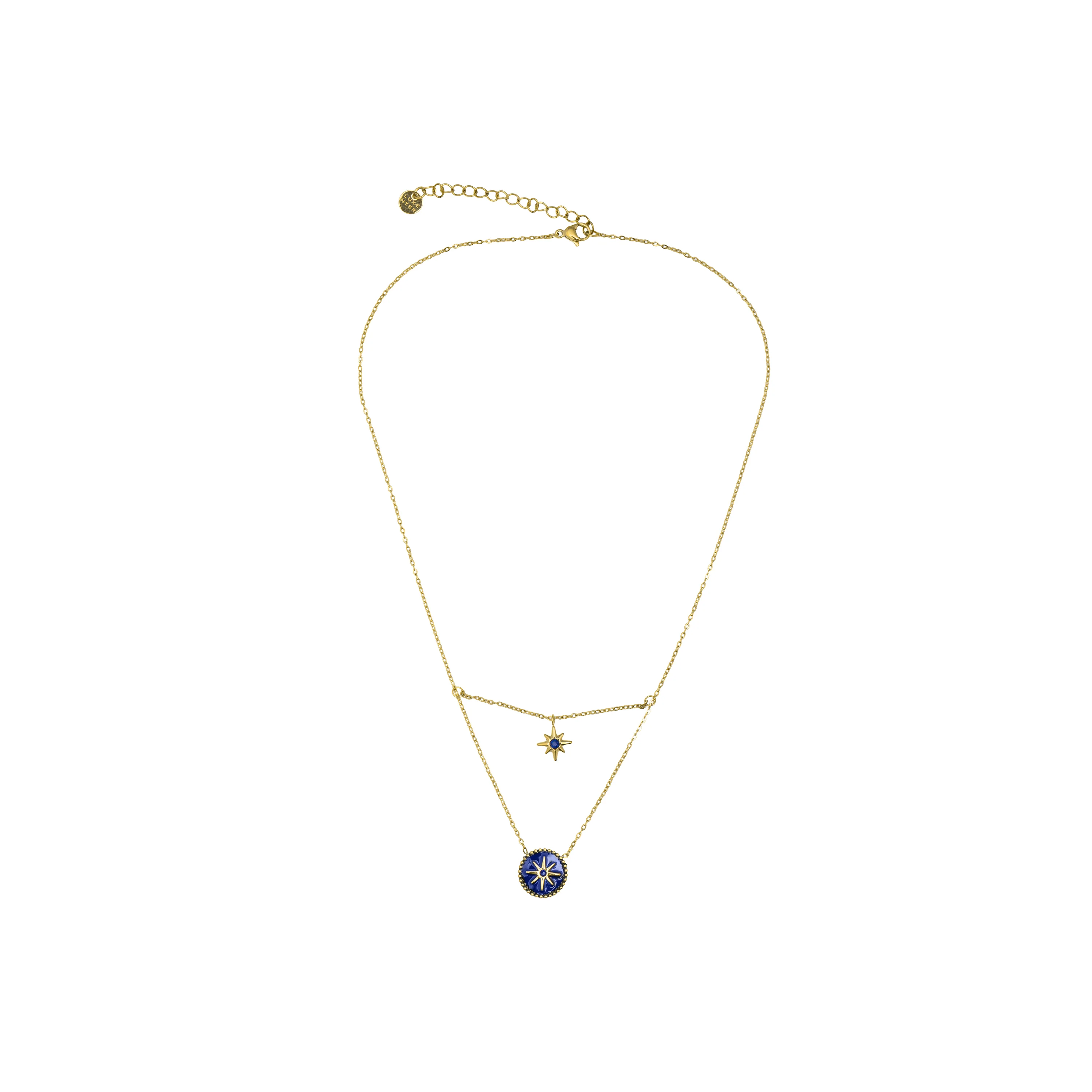 Collar de Lacado Azul acabado en oro amarillo 18k - Iskha - Image 3