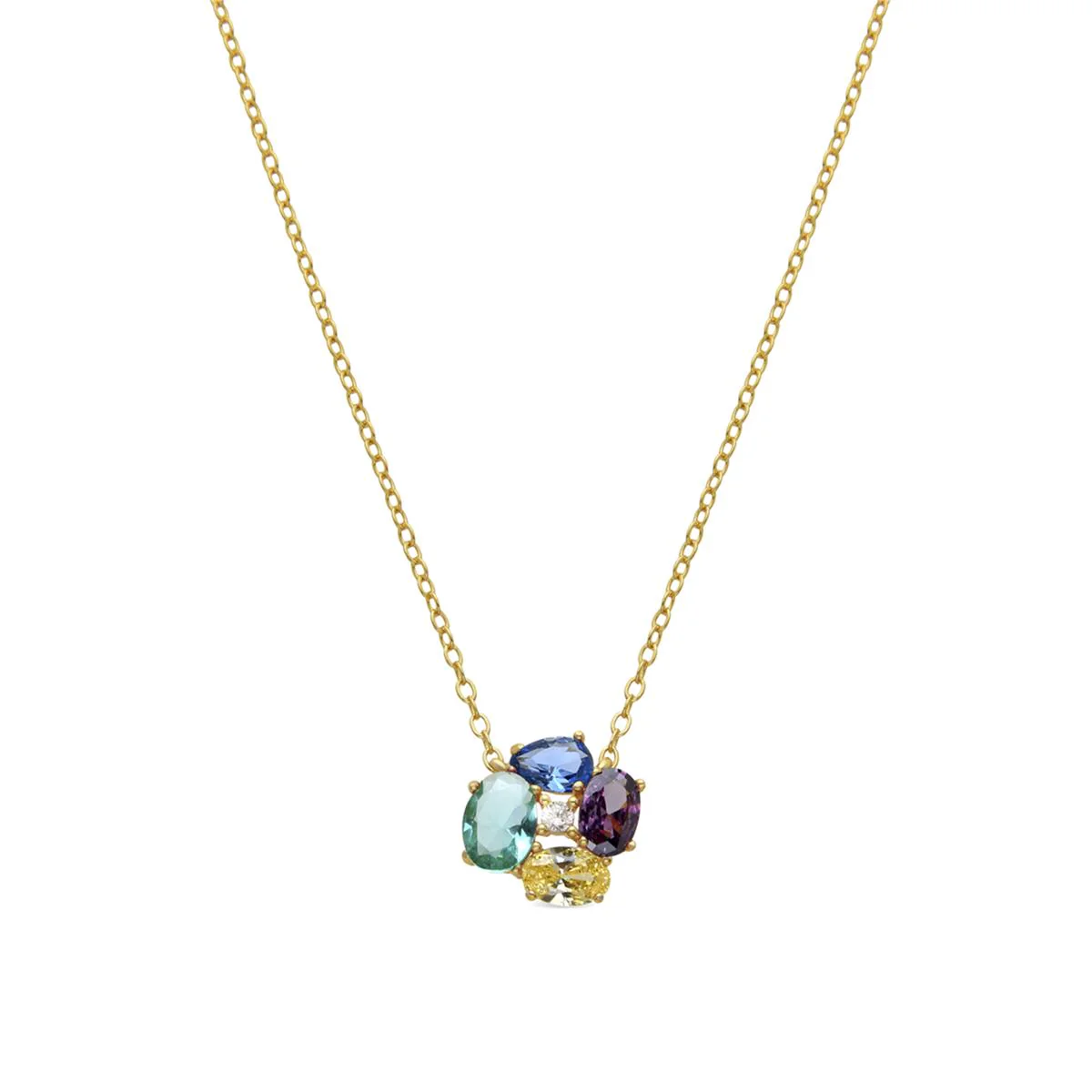 Collar Itrio Plata de Ley 925 - Itrio MULTICOLOR