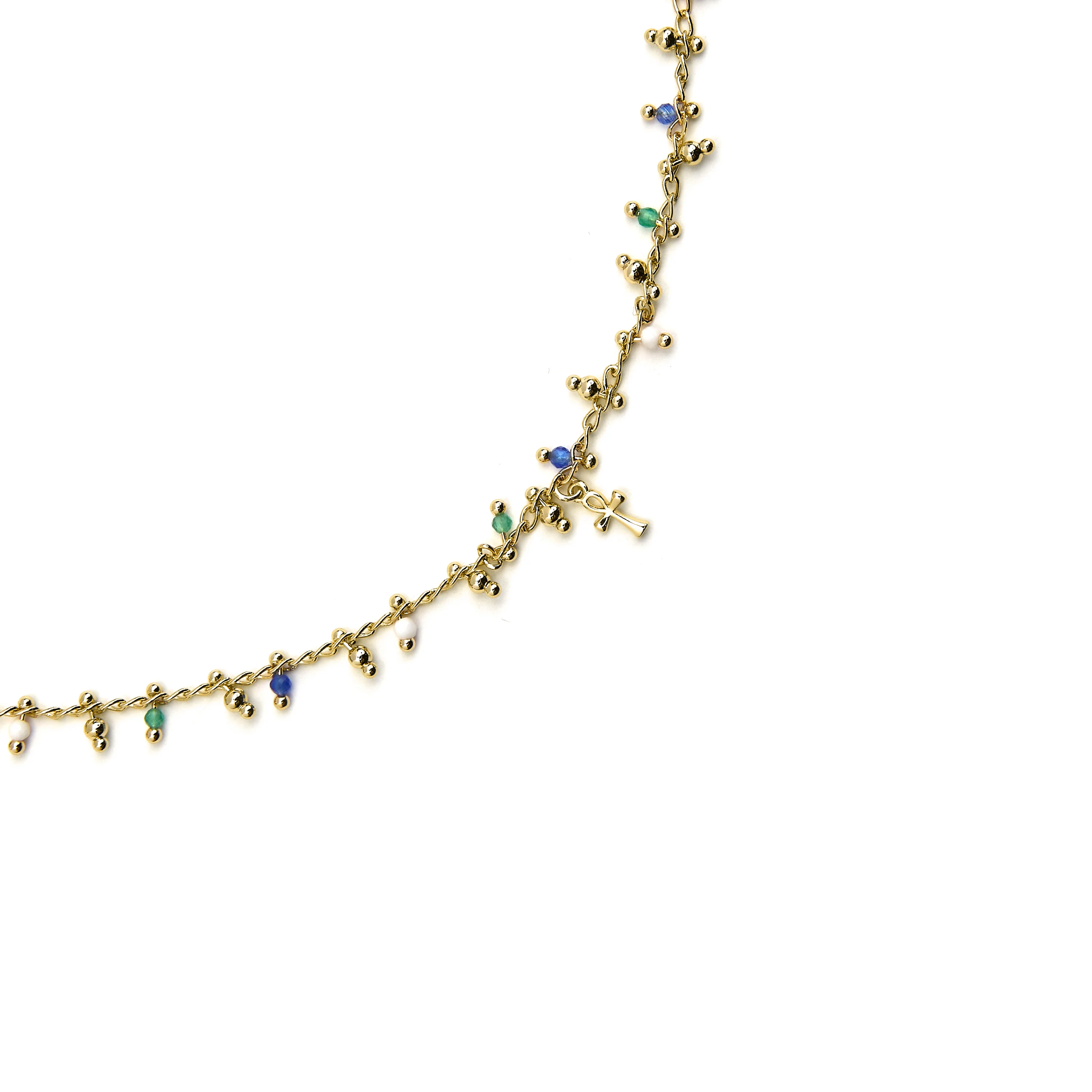 Collar de Plata de Ley 925 y Cristal Multicolor acabado oro 18k - Kalau - Image 5