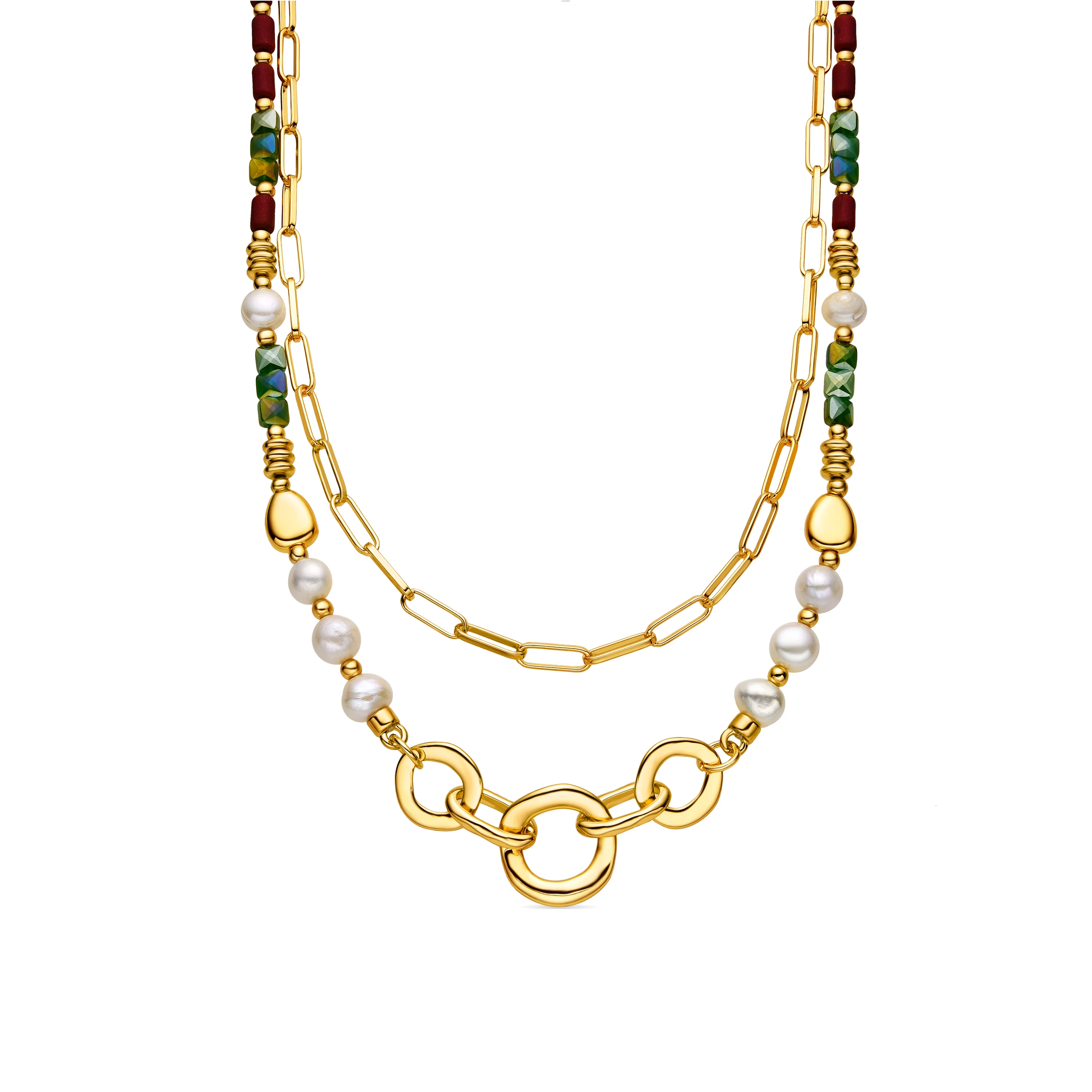 Collar con Perla Blanca acabado oro 18k - Kany