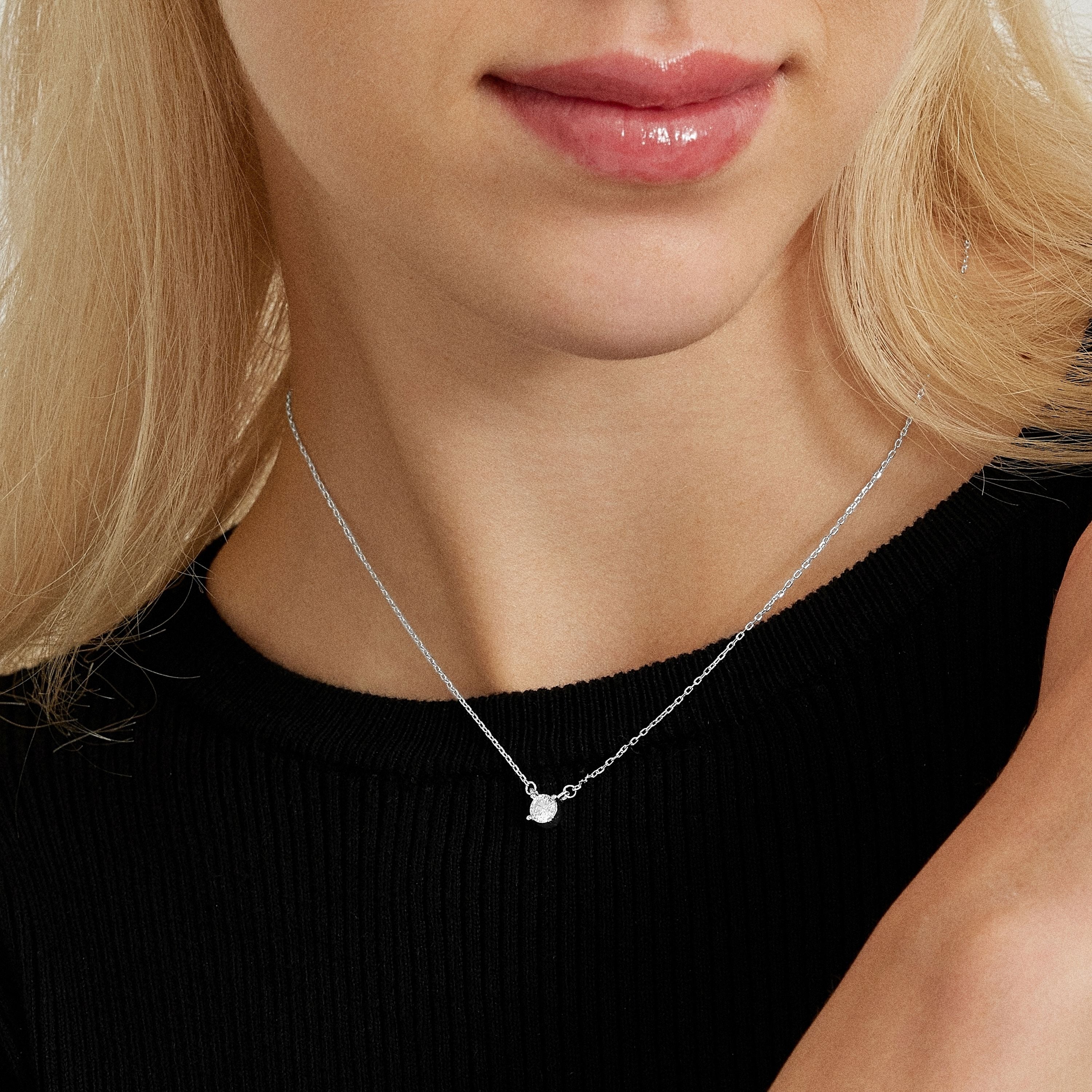 Collar de Plata de Ley 925 con Circonita Brillante acabado en rodio - Keval - Image 6