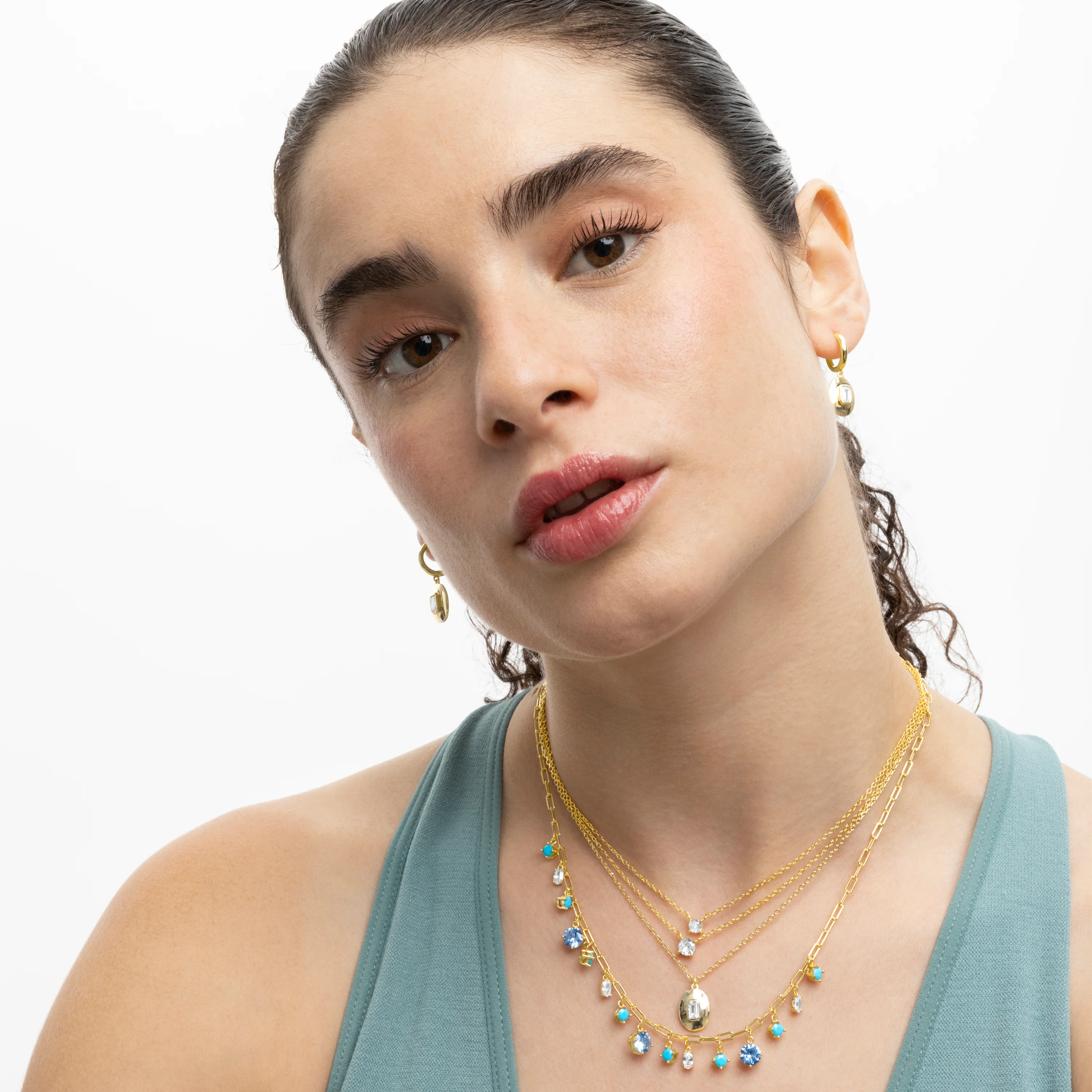 Collar de Plata de Ley 925 con Circonita Brillante acabado en oro amarillo 18K - Keval - Image 2