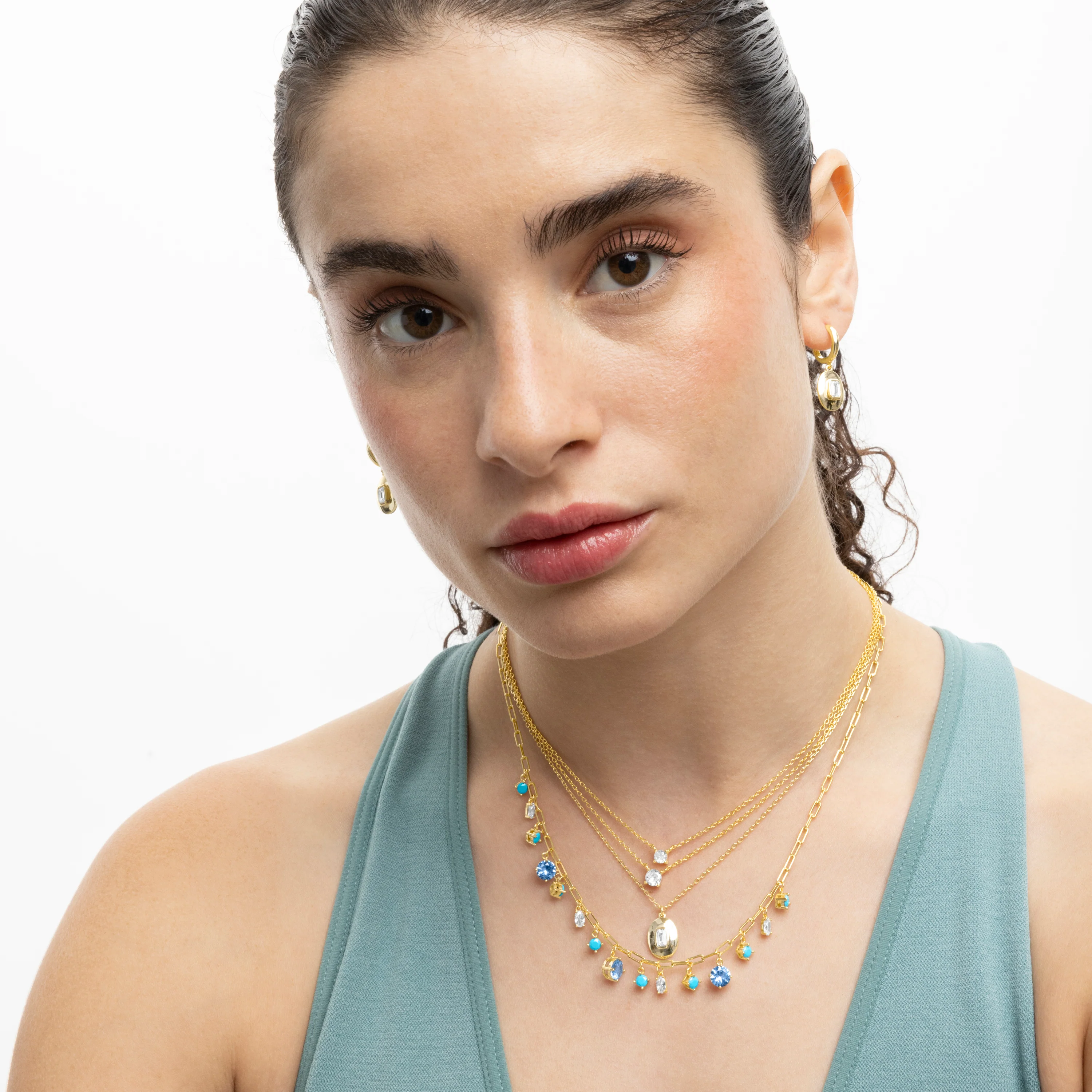 Collar de Plata de Ley 925 con Circonita Brillante acabado en oro amarillo 18K - Keval - Image 4