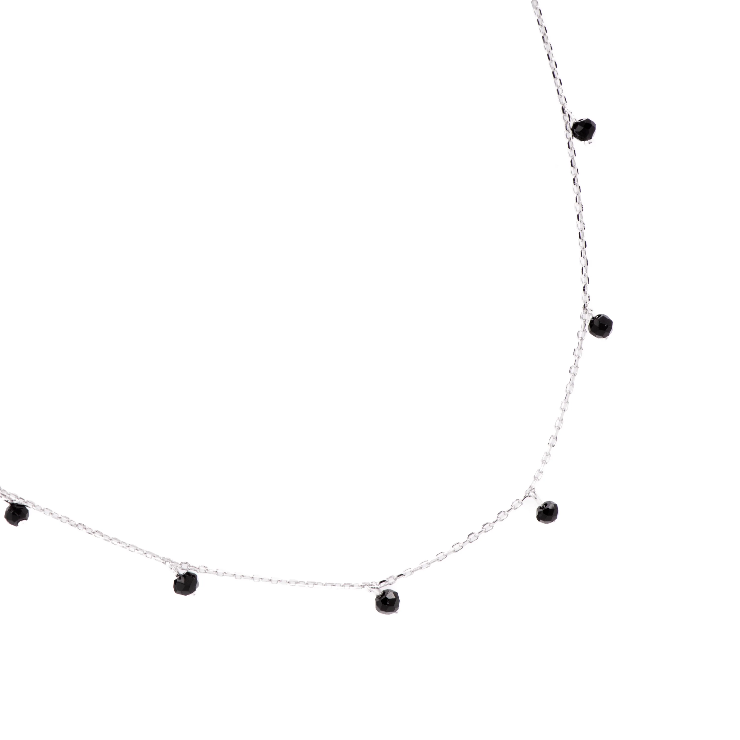 Collar de Plata de Ley 925 con Onix acabado en rodio - Khosar - Image 4