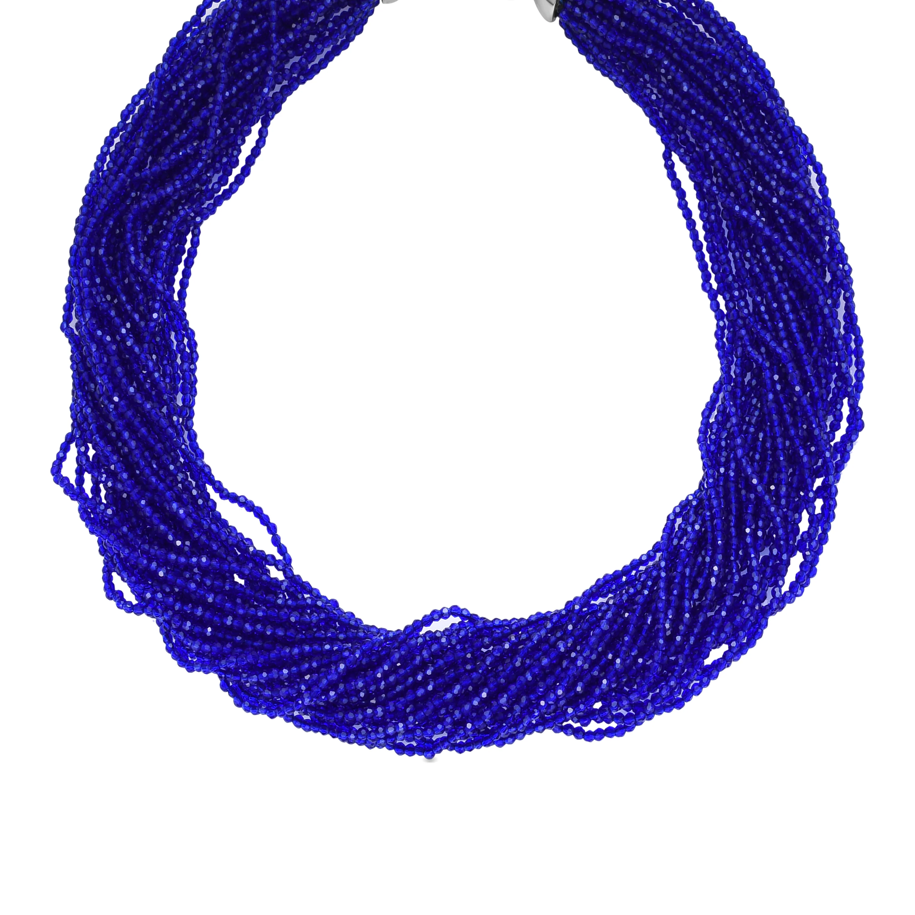 Collar Cristal Azul Oscuro acabado en rodio - Kibak