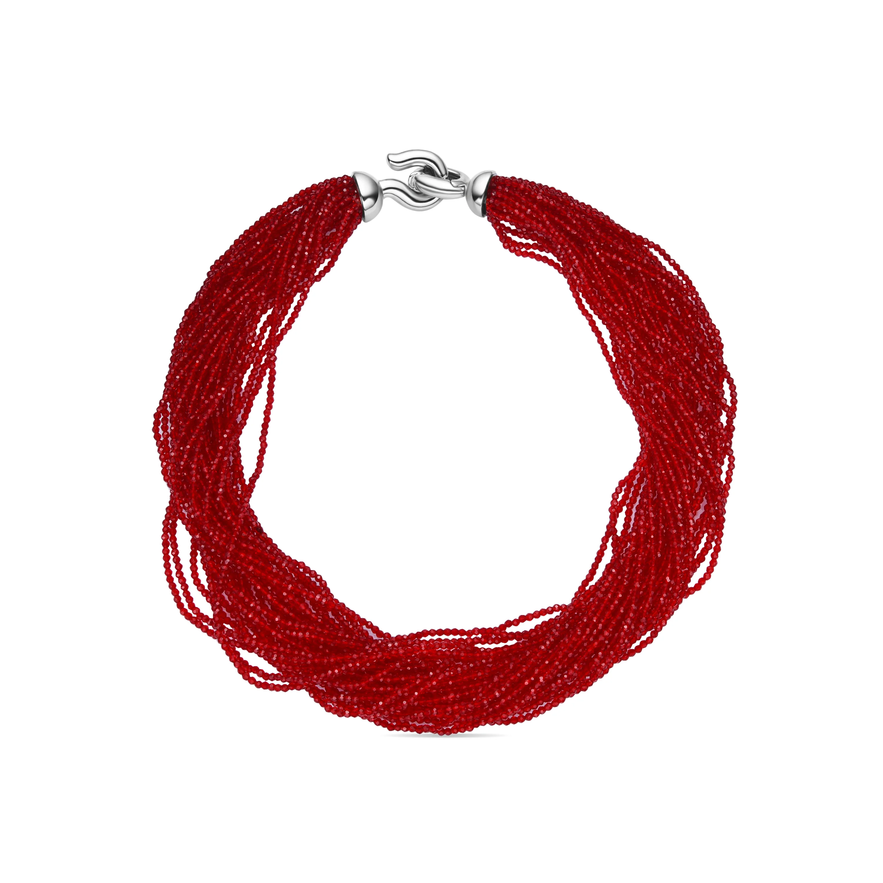 Collar Cristal Rojo acabado en rodio - Kibak - Image 3