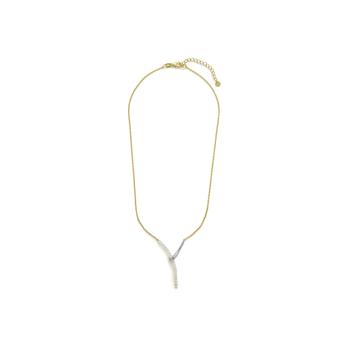 Collar de Plata de Ley 925 y Circonita Brillante acabado en oro amarillo 18k - Kitsa - Image 3