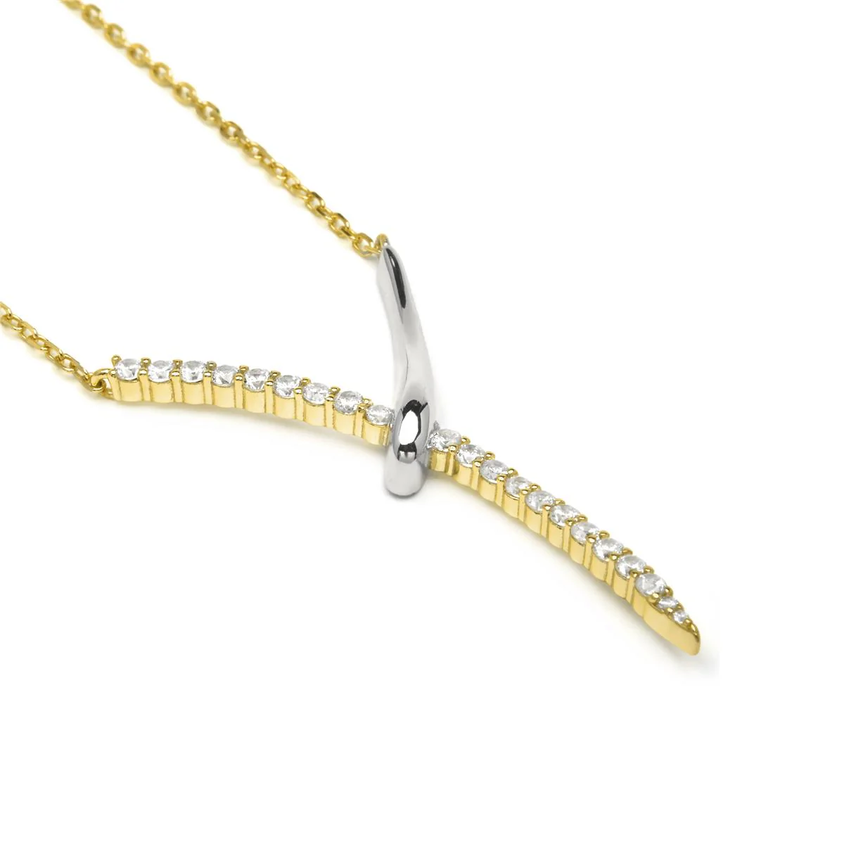 Collar de Plata de Ley 925 y Circonita Brillante acabado en oro amarillo 18k - Kitsa - Image 4