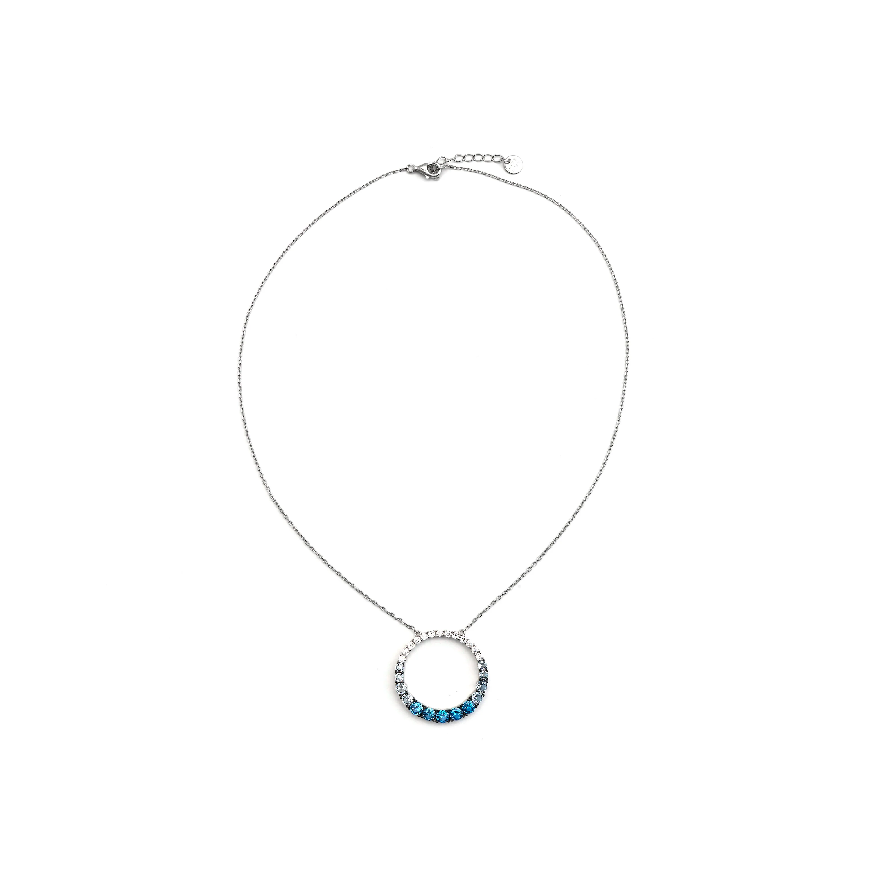 Collar de Plata de Ley 925 y Circonita Aguamarina acabado en rodio - Kraesh - Image 3