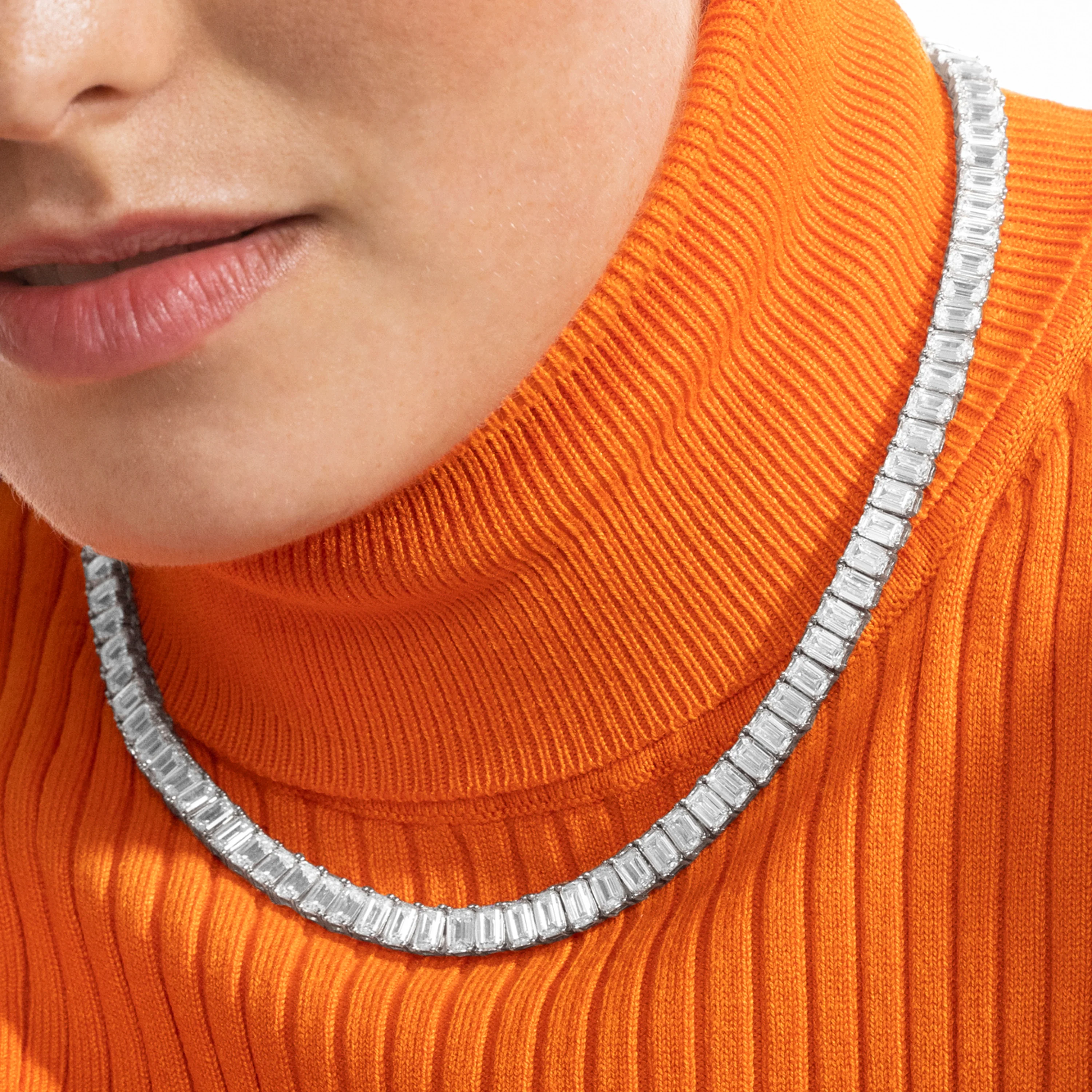 Collar de Plata de Ley 925 y Circonita Brillante acabado en rodio - Kru - Image 3