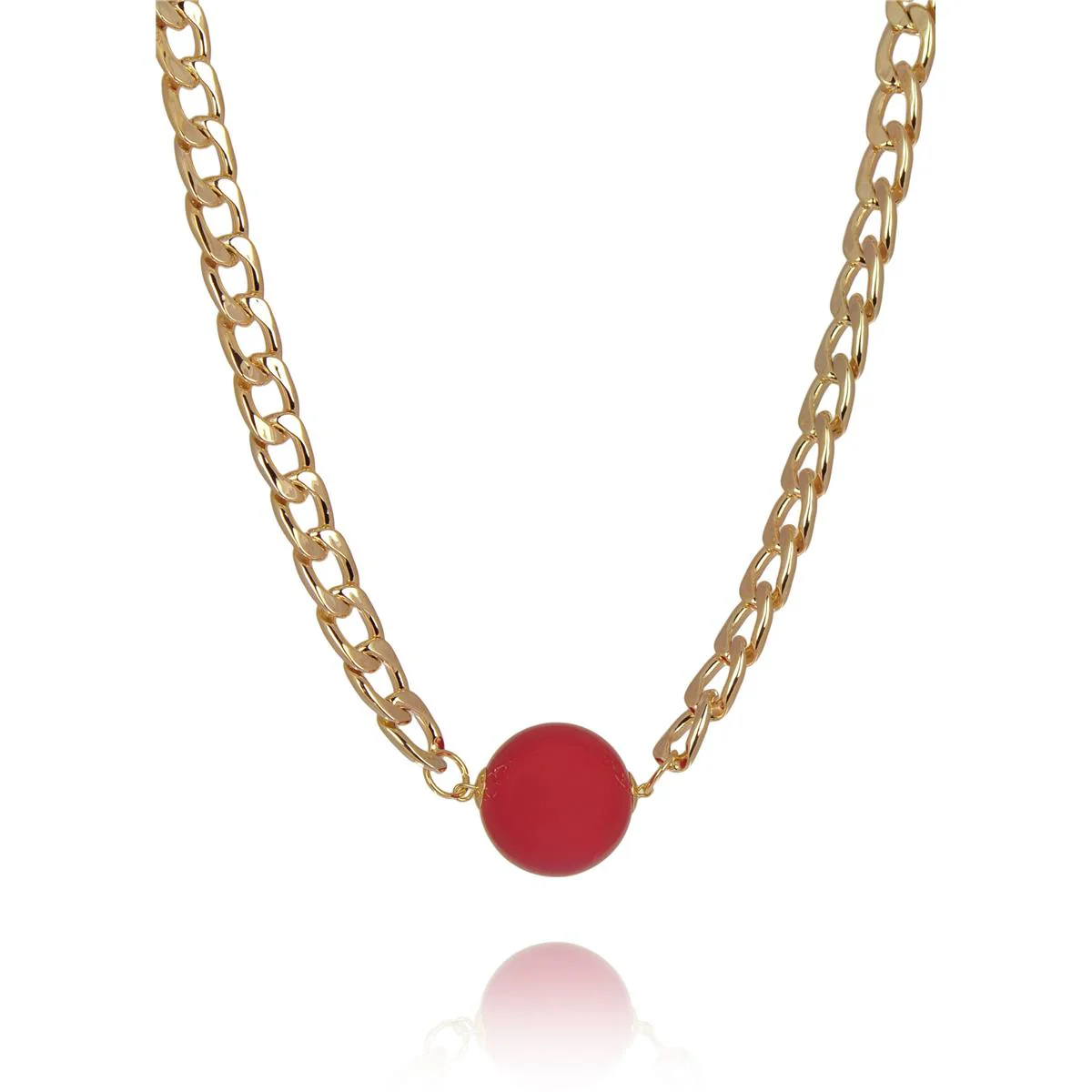 Collar Kugusa acabado en Oro Amarillo de 18 Kts - Kugusa ROJO