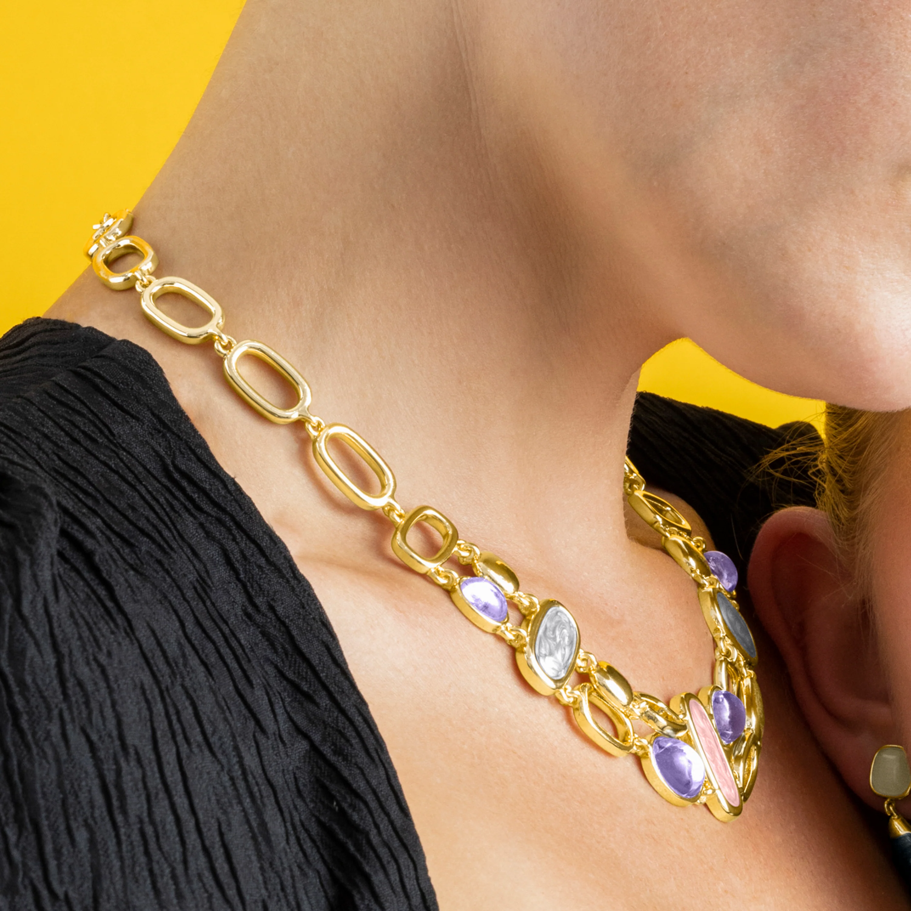 Collar con Lacado Multicolor acabado oro 18k - Laido - Image 3