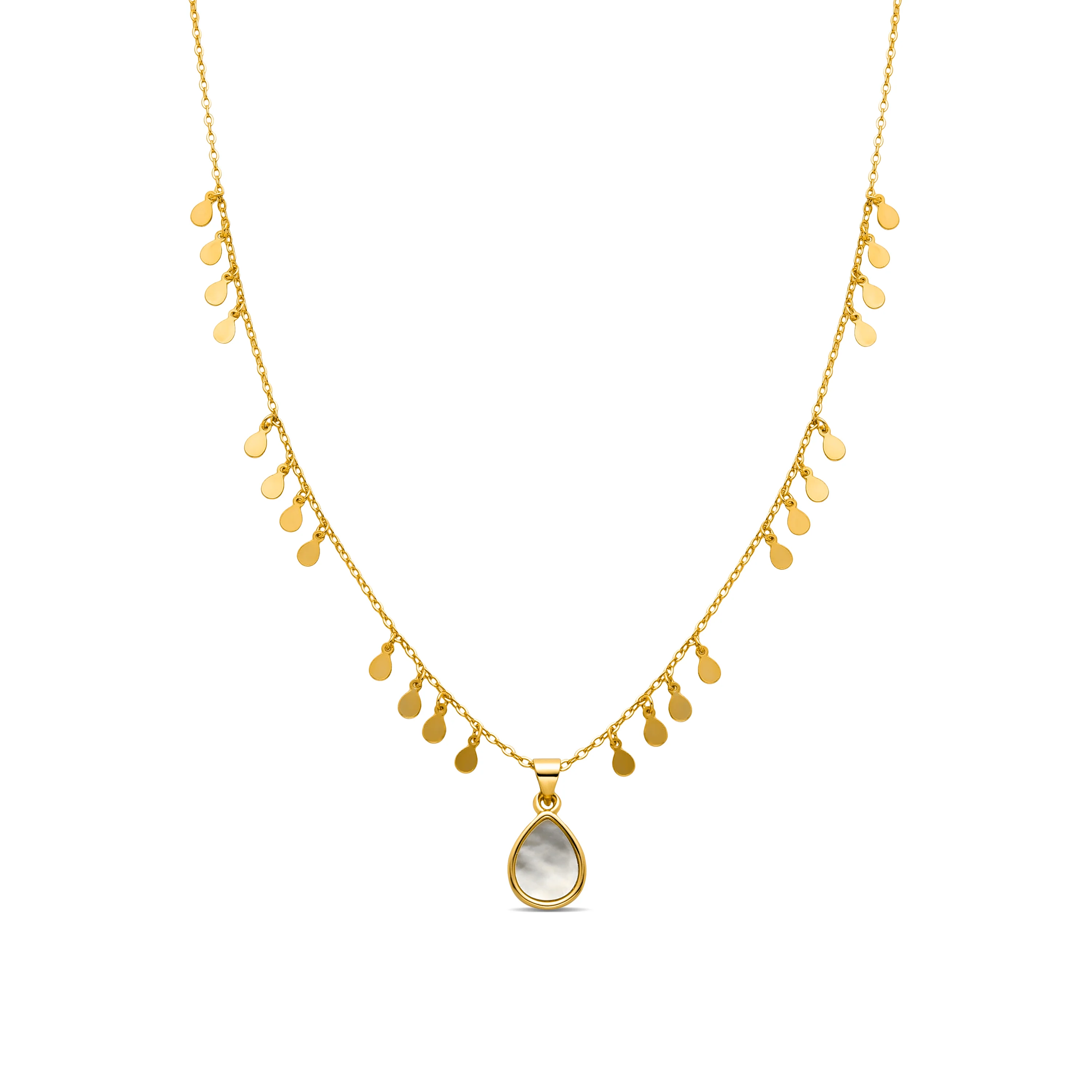 Collar de Madreperla Blanca acabado en oro amarillo 18K - Lain