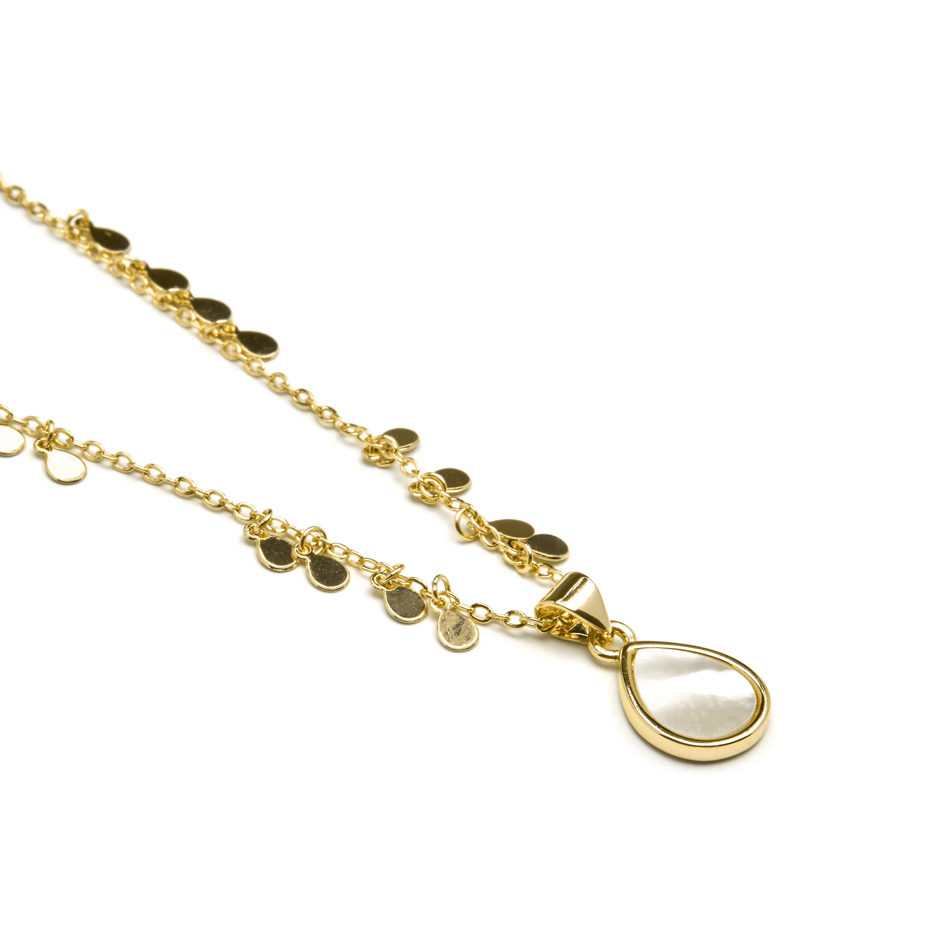 Collar de Madreperla Blanca acabado en oro amarillo 18K - Lain - Image 3
