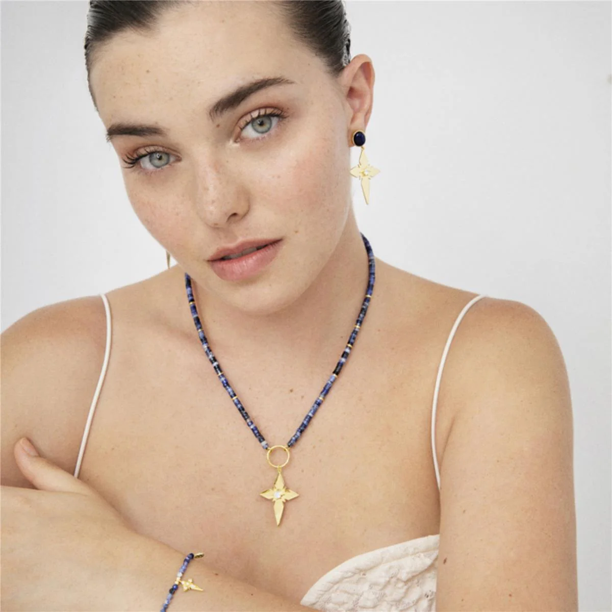 Collar Lamla acabado en oro amarillo - Lamla AZUL - Image 6