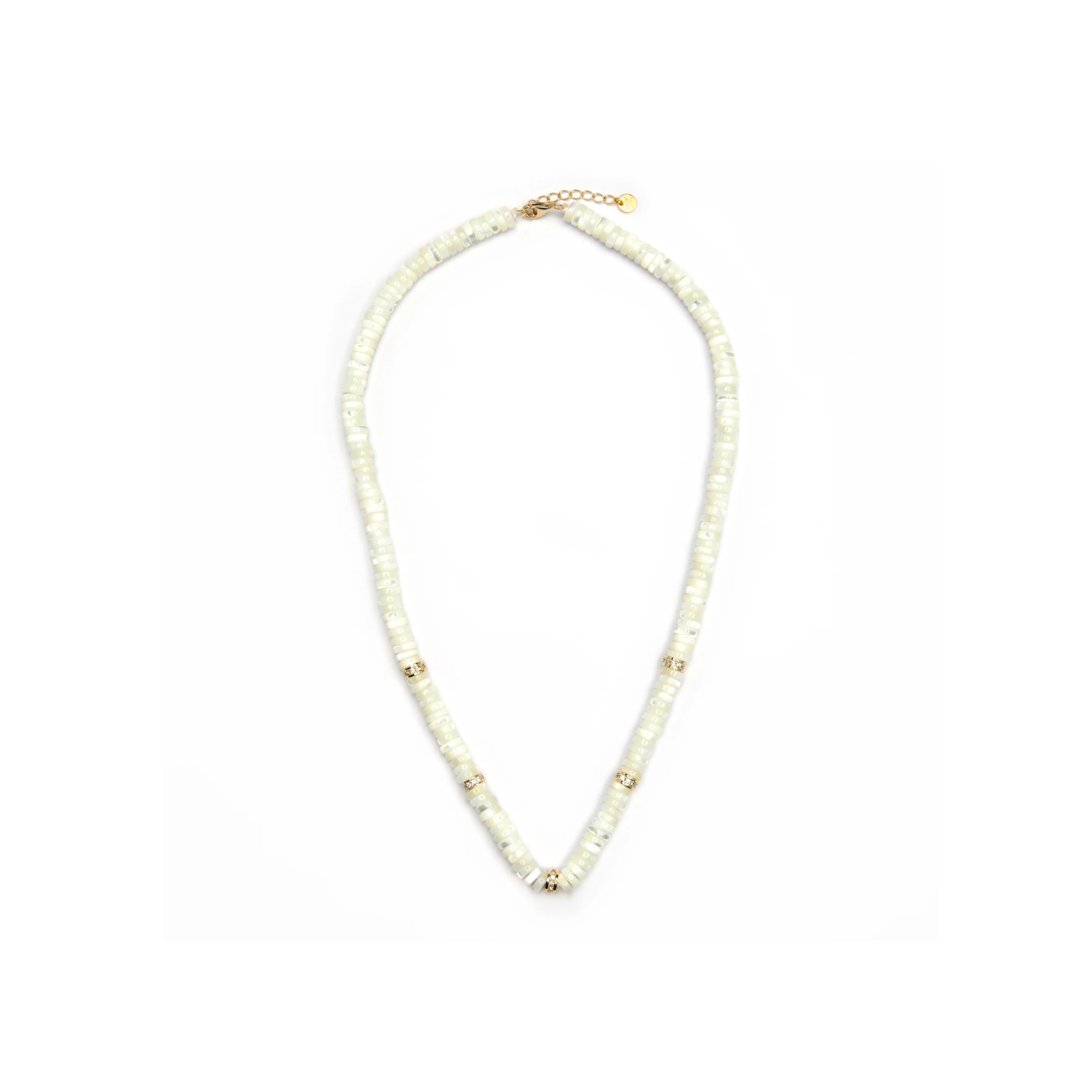 Collar de Plata de Ley 925 y Madreperla Blanca acabado oro amarillo de 18k - Landir - Image 3