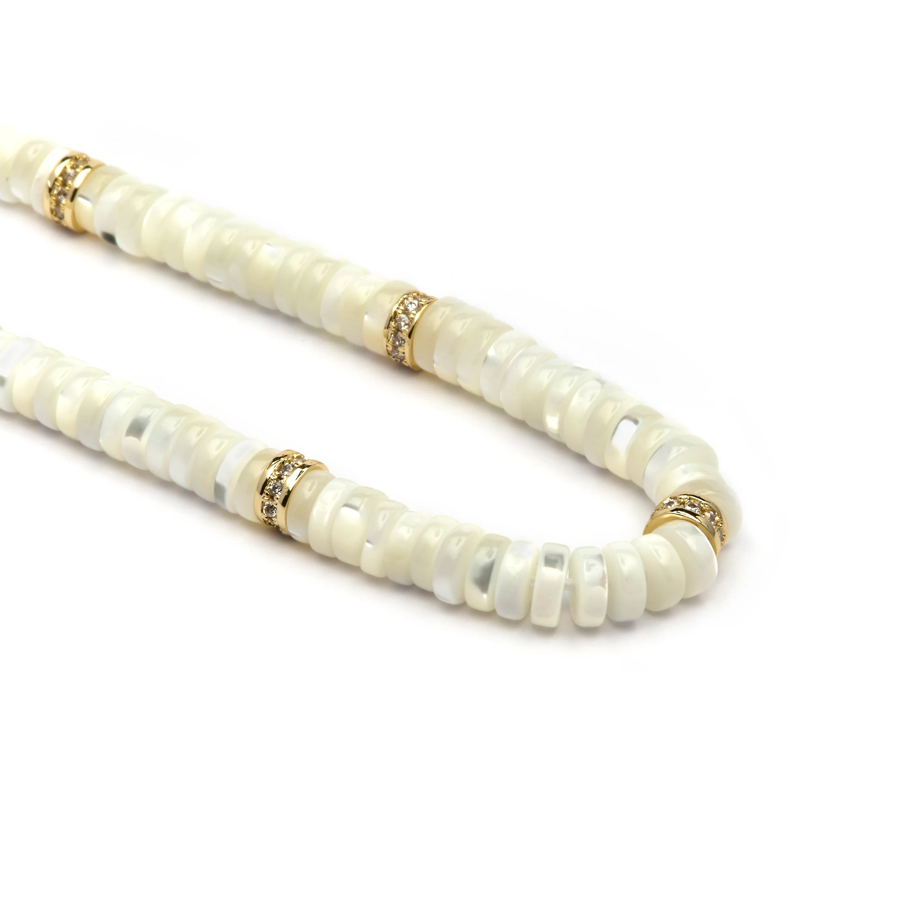 Collar de Plata de Ley 925 y Madreperla Blanca acabado oro amarillo de 18k - Landir - Image 4
