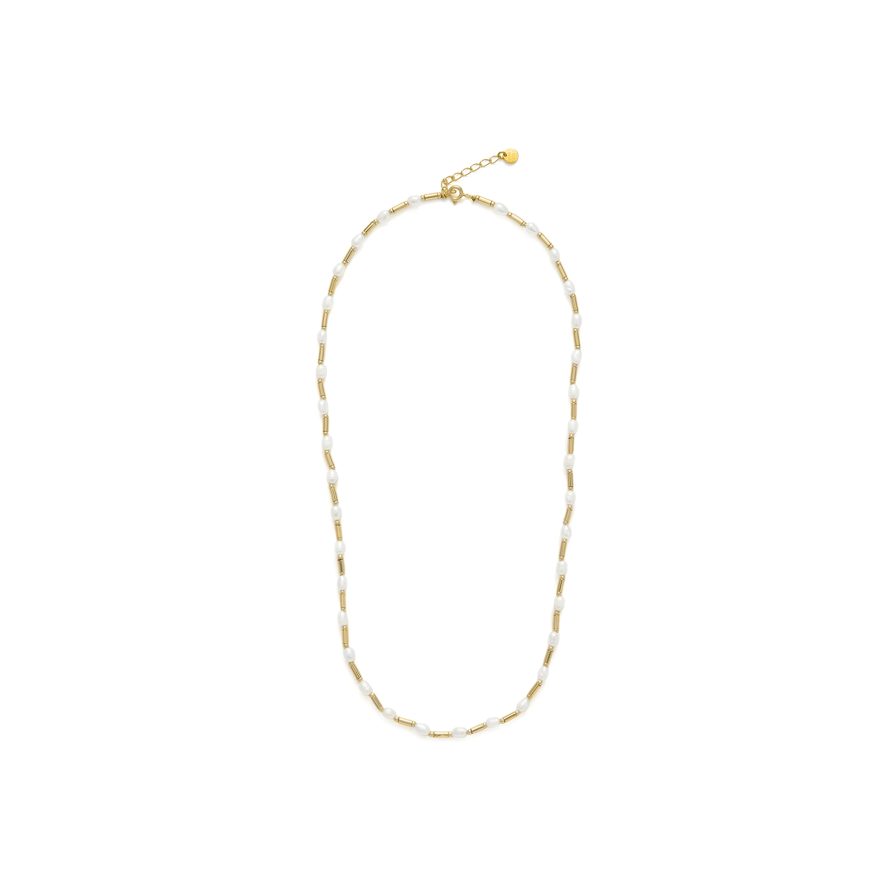 Collar de Plata de Ley 925 y Perla Blanca acabado en oro amarillo 18k - Laurid - Image 3