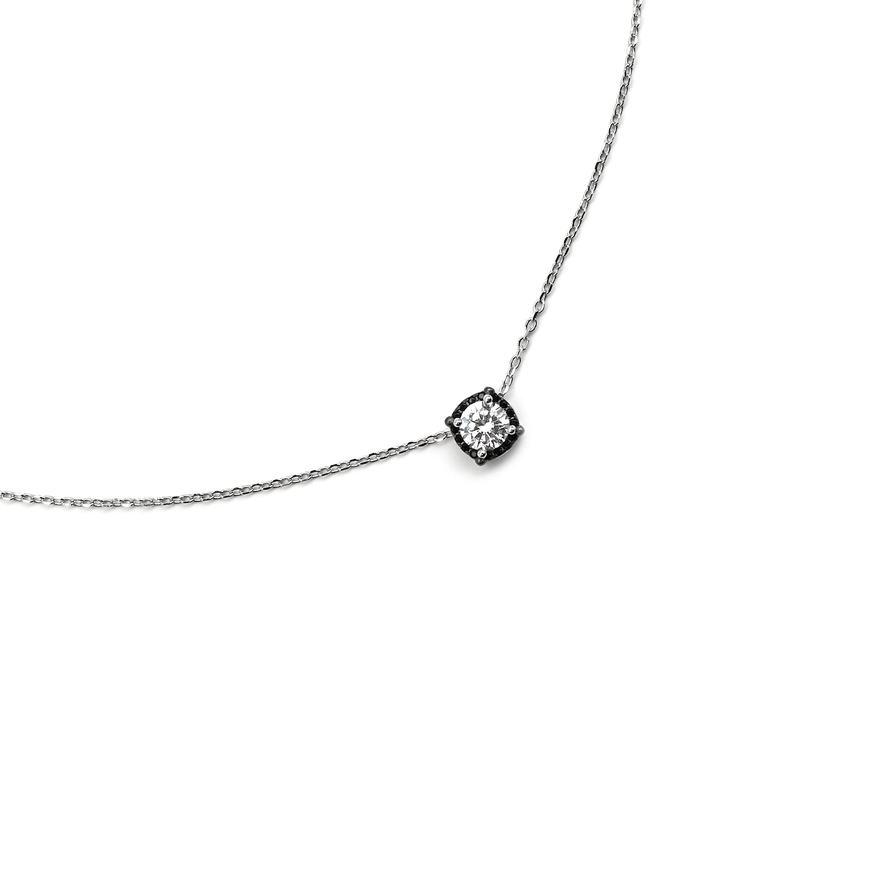Collar de Plata de Ley 925 y Circonita Onix acabado en rodio - Lehak - Image 5