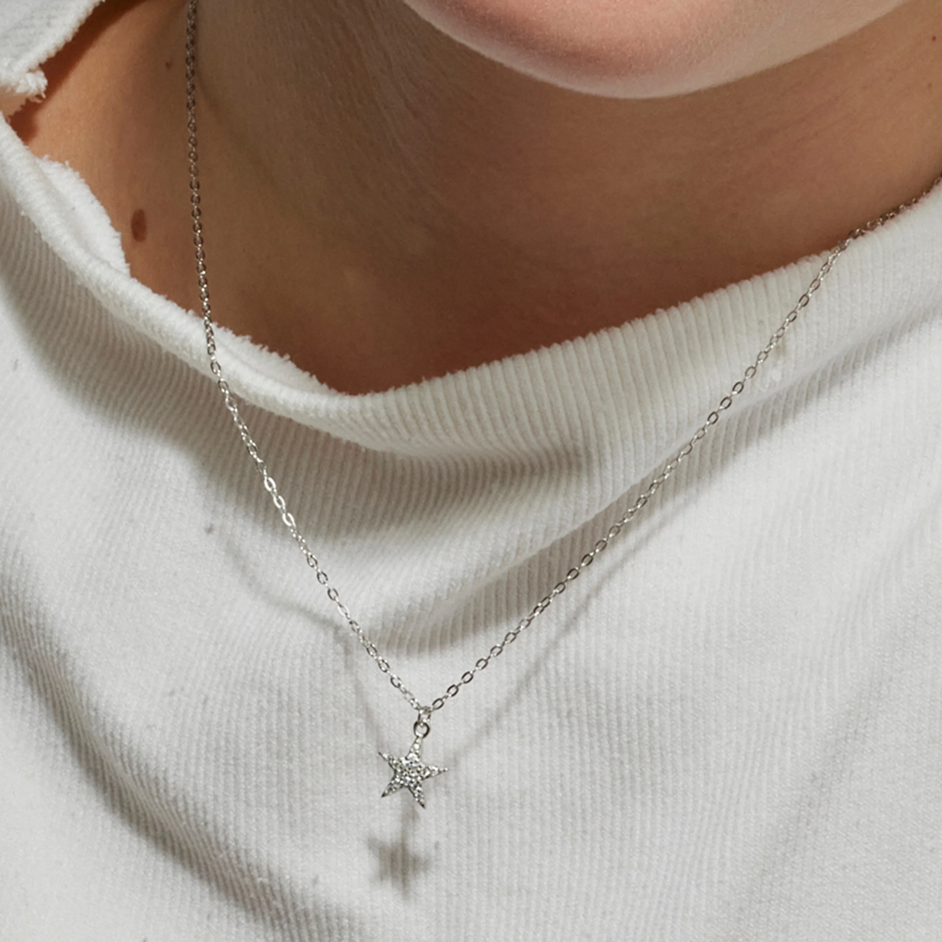Collar de Plata de Ley 925 con Circonita Brillante acabado en rodio - Leilda - Image 4