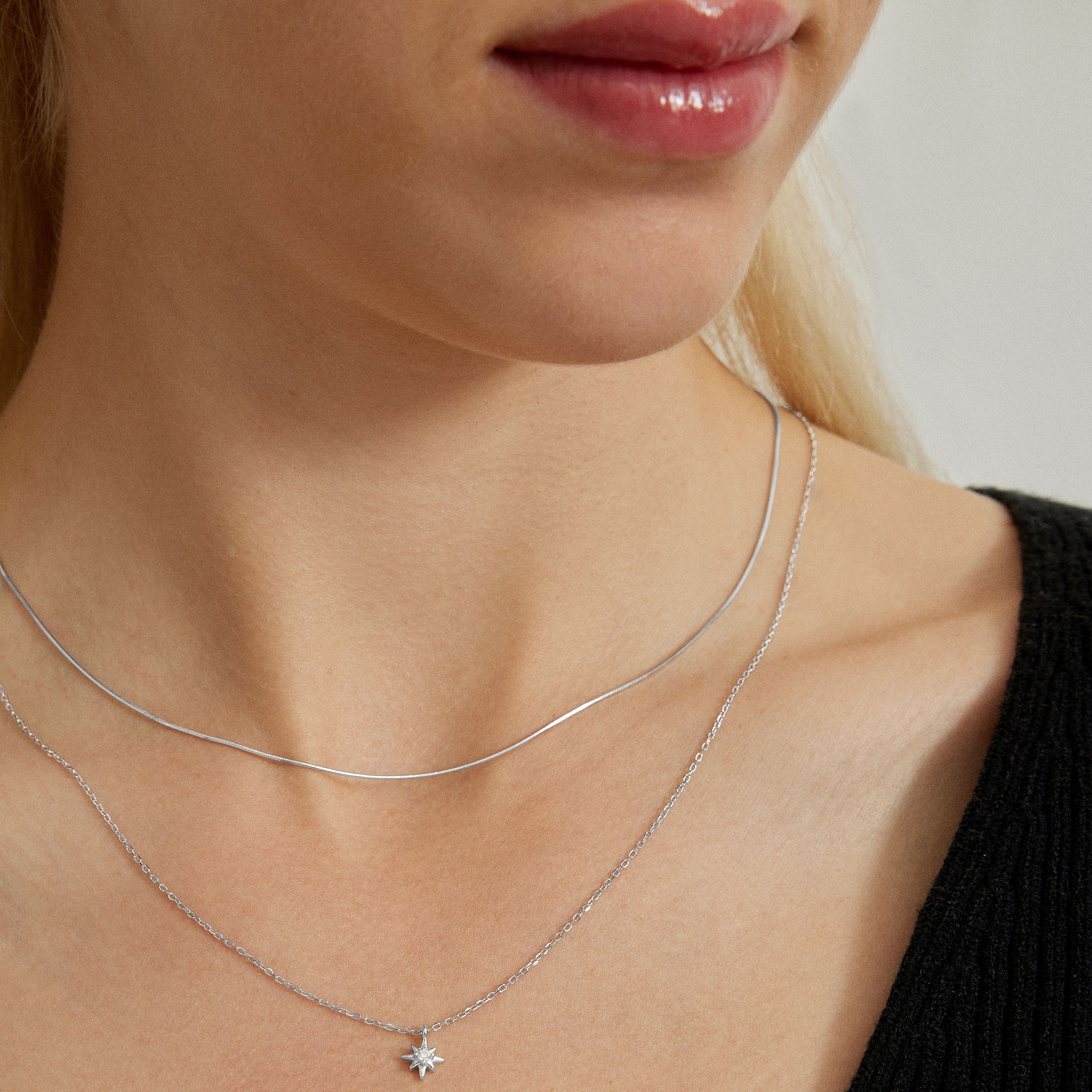 Collar de Plata de Ley 925 con Circonita Brillante acabado en rodio - Lialt - Image 3