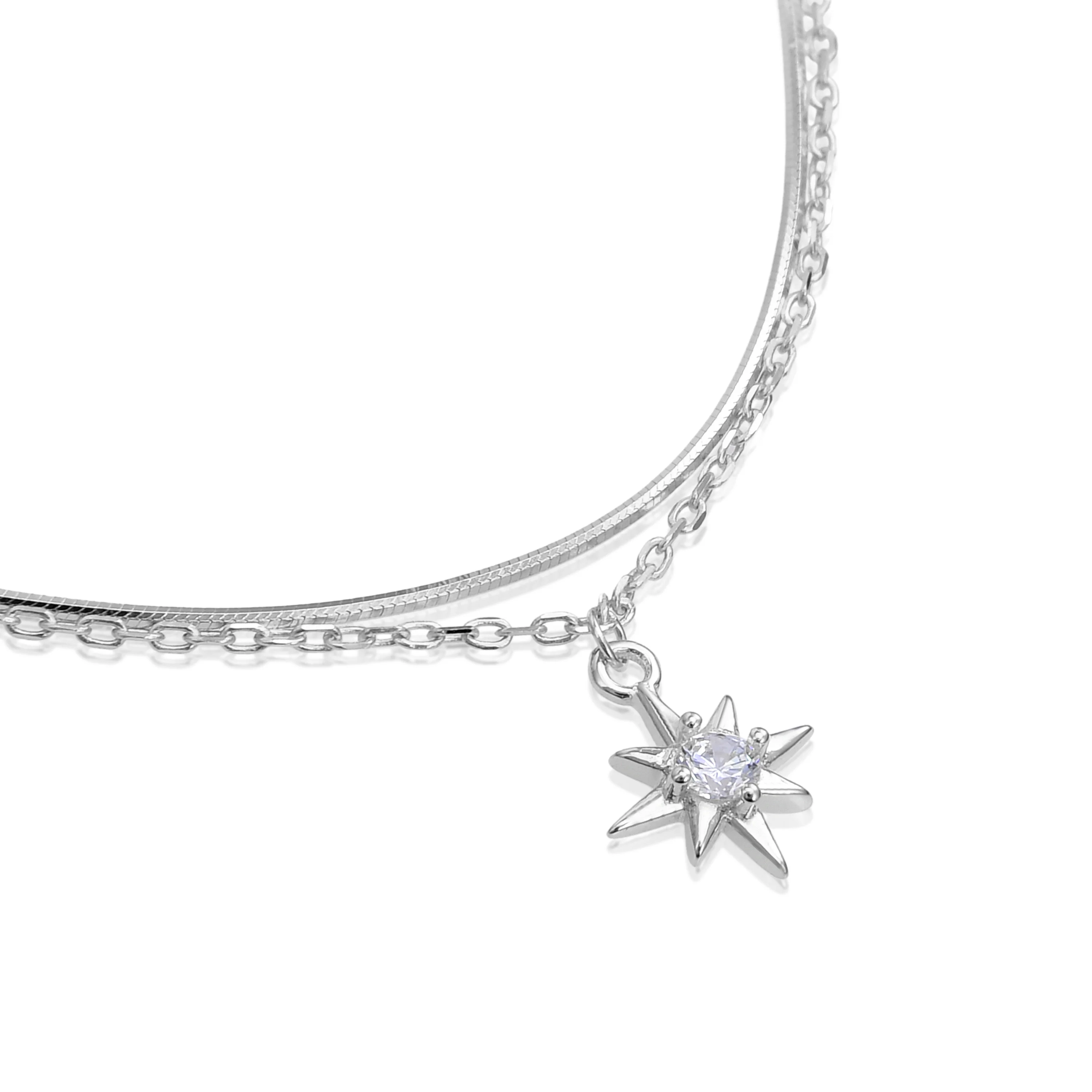 Collar de Plata de Ley 925 con Circonita Brillante acabado en rodio - Lialt - Image 4