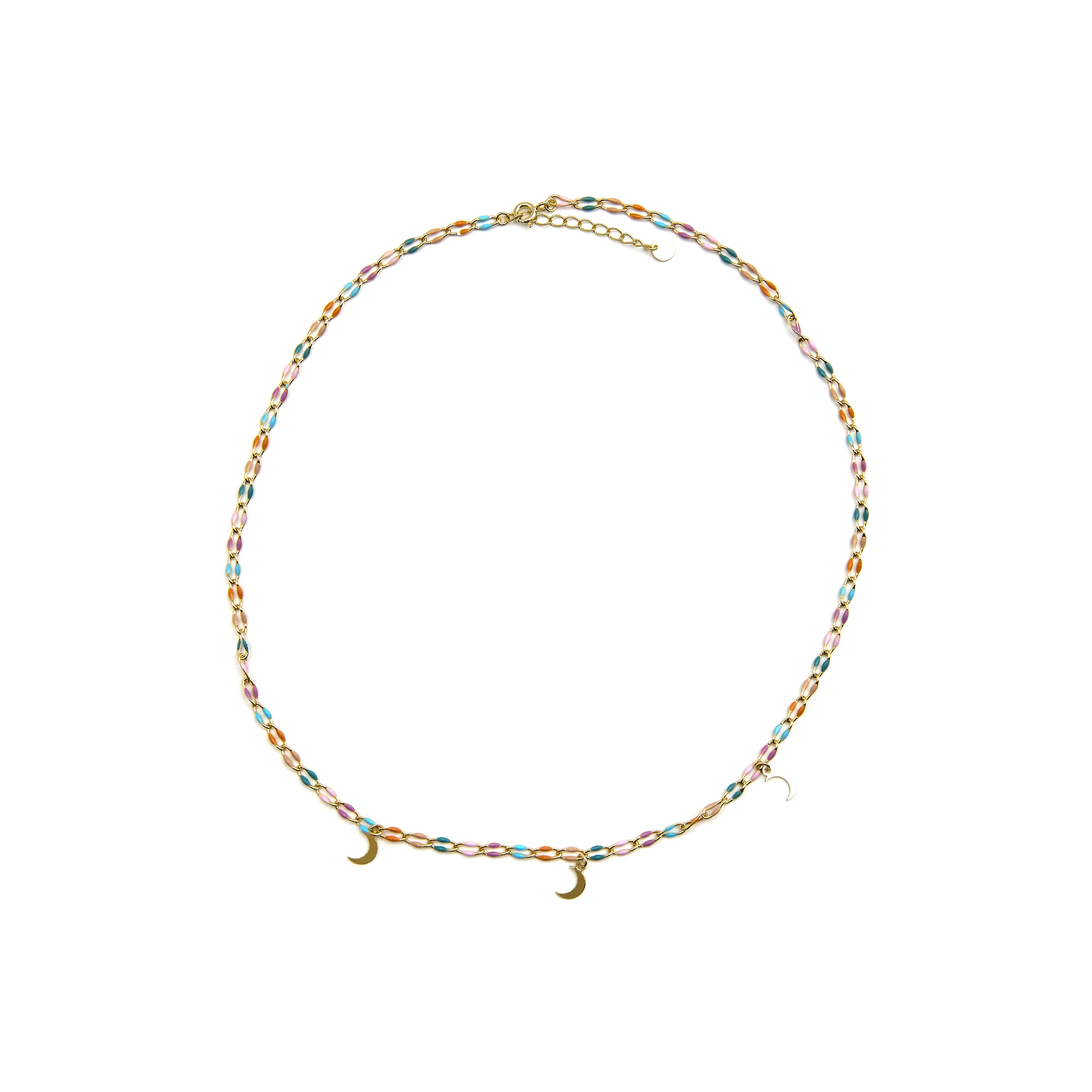 Collar de Plata de Ley 925 y Lacado Multicolor acabado oro 18k - Liesi - Image 3