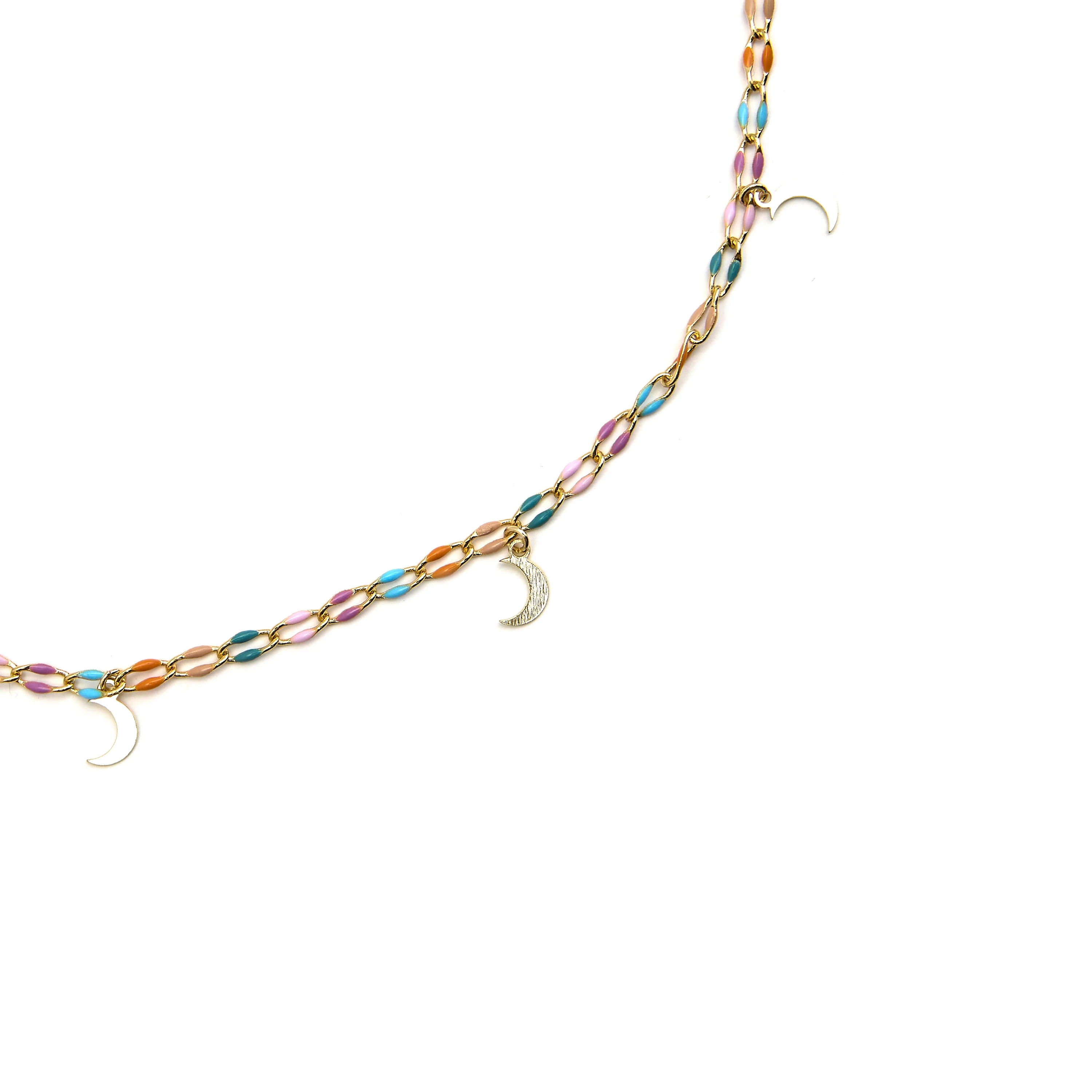 Collar de Plata de Ley 925 y Lacado Multicolor acabado oro 18k - Liesi - Image 5