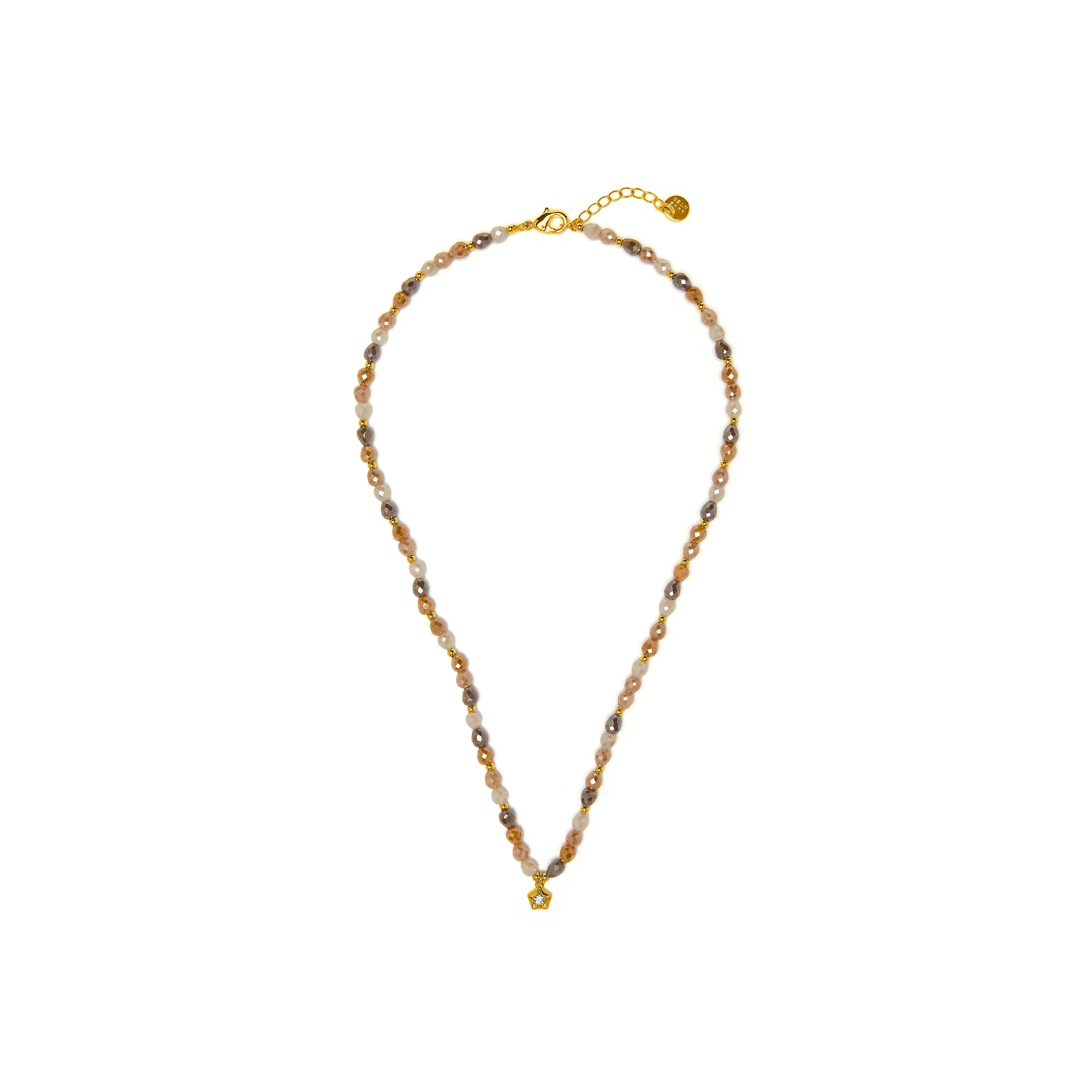 Collar de Cristal Marron acabado en oro amarillo 18k - Likdu - Image 3