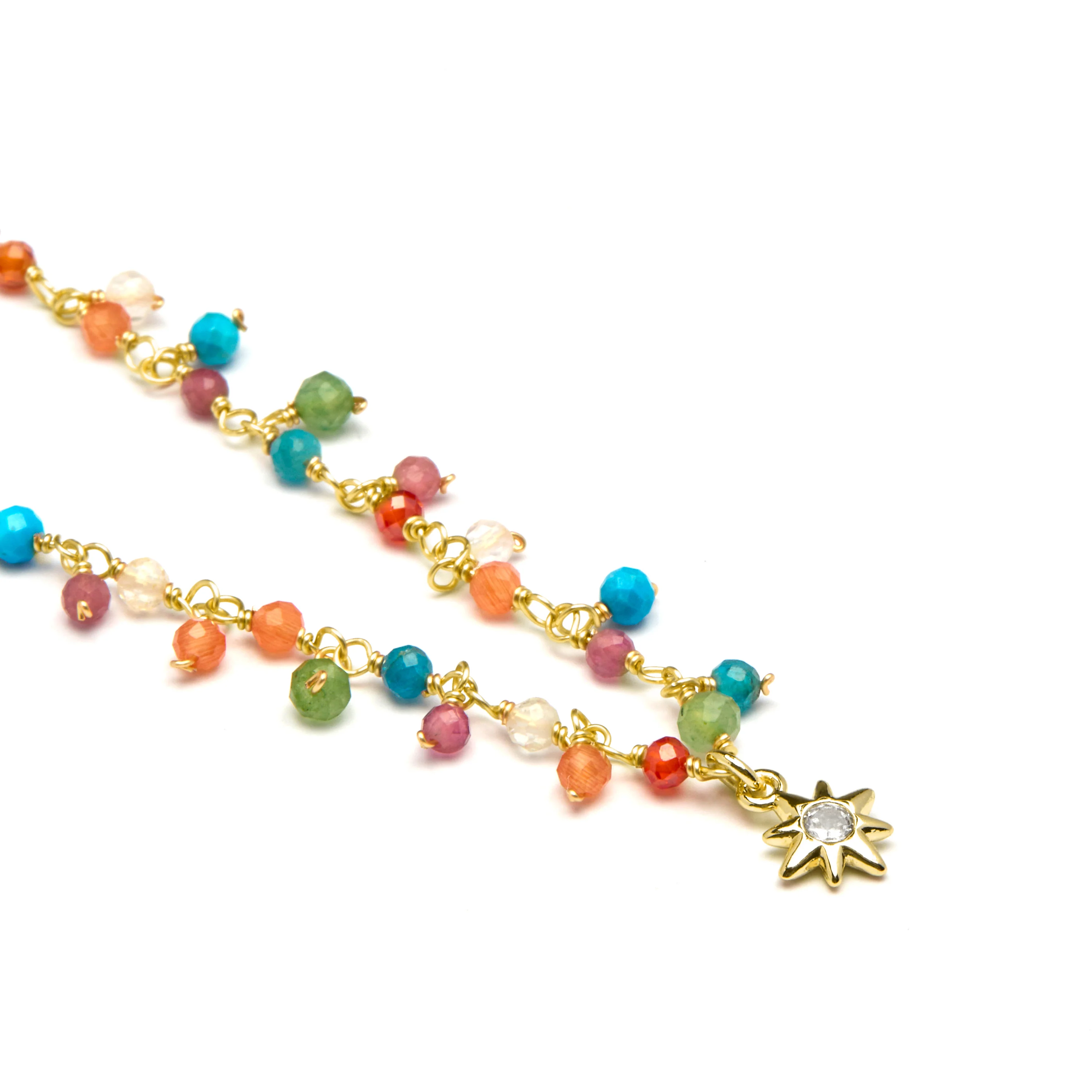Collar de Cristal Multicolor acabado en oro amarillo 18K - Lision - Image 3