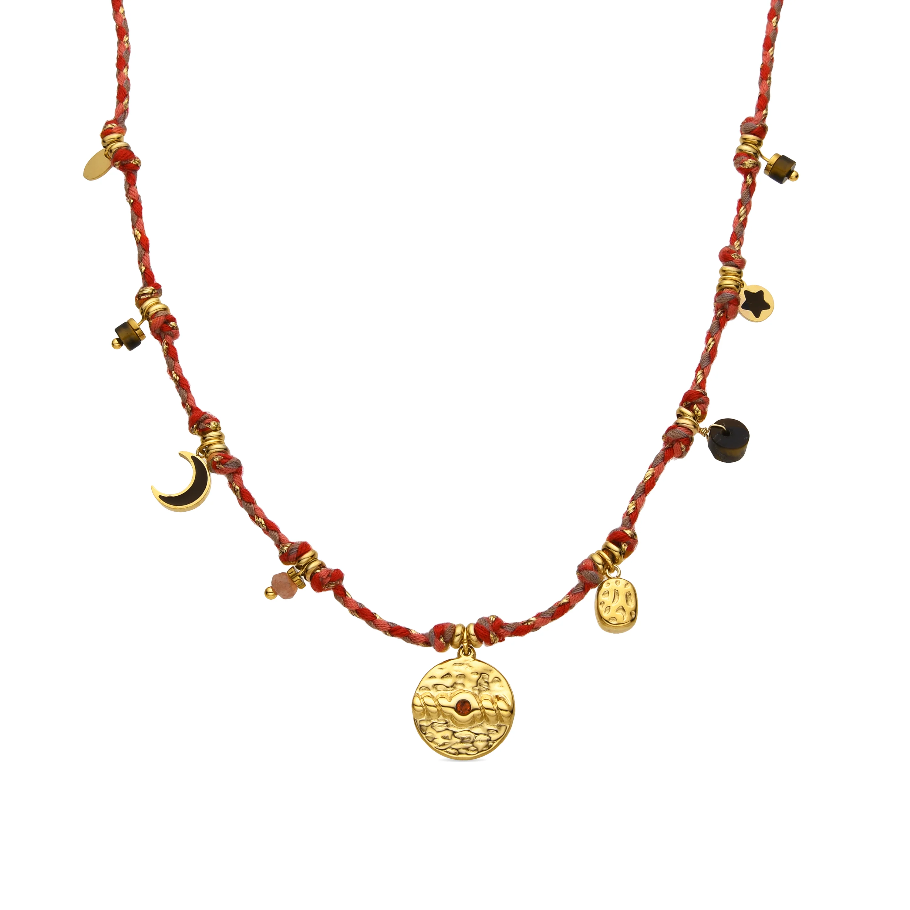Collar con Cristal Rojo acabado oro 18k - Liskel
