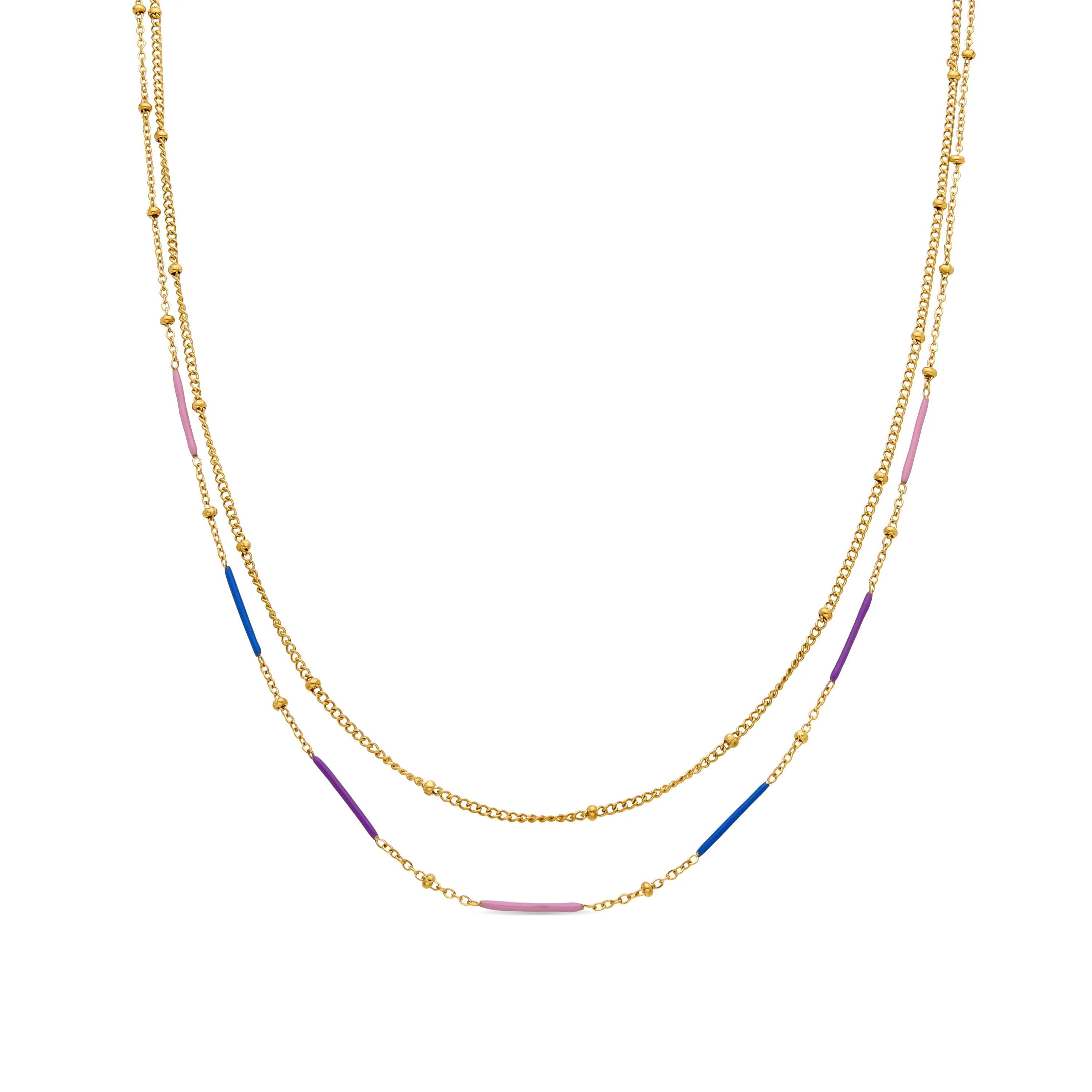 Collar con Lacado Multicolor acabado oro 18k - Lueo