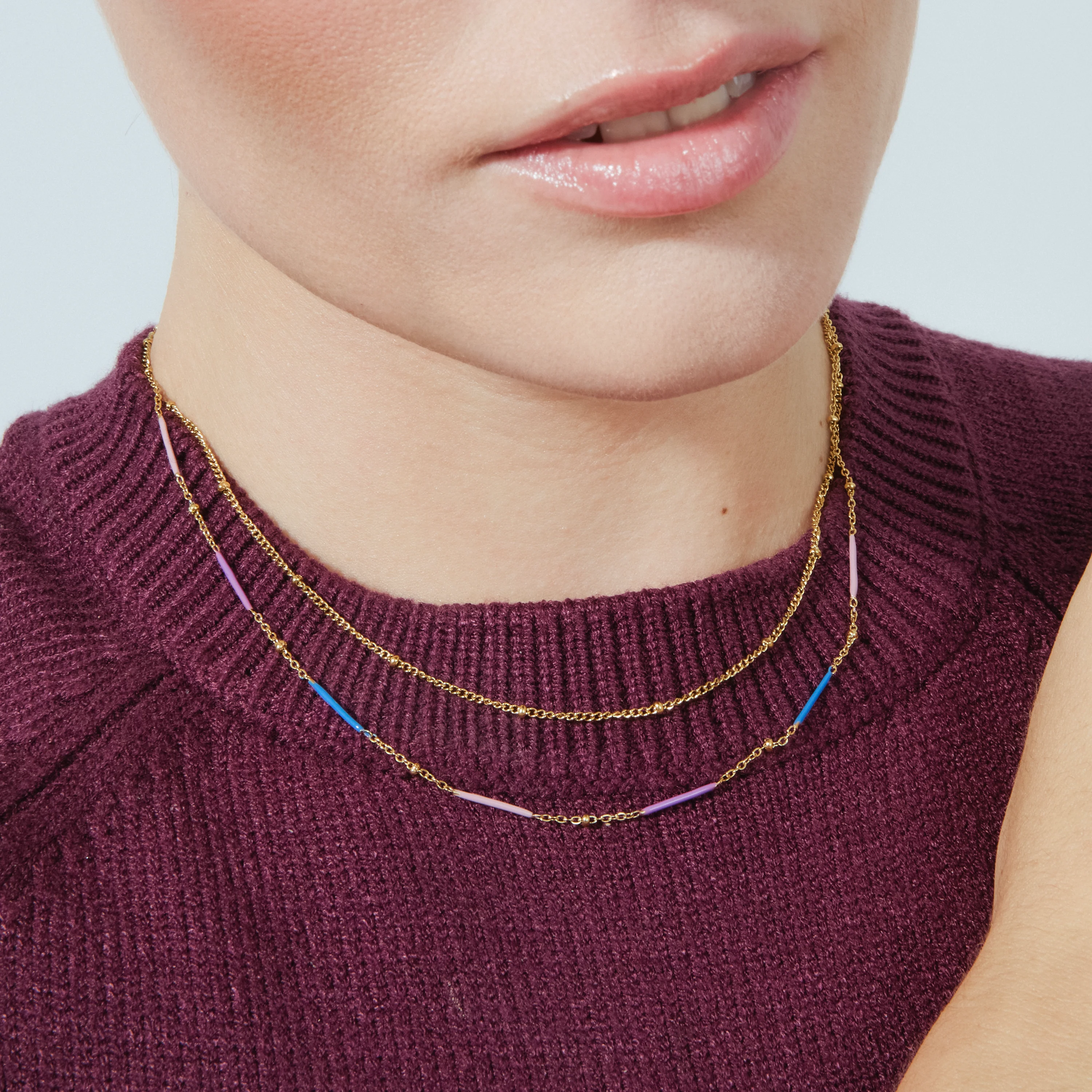 Collar con Lacado Multicolor acabado oro 18k - Lueo - Image 3